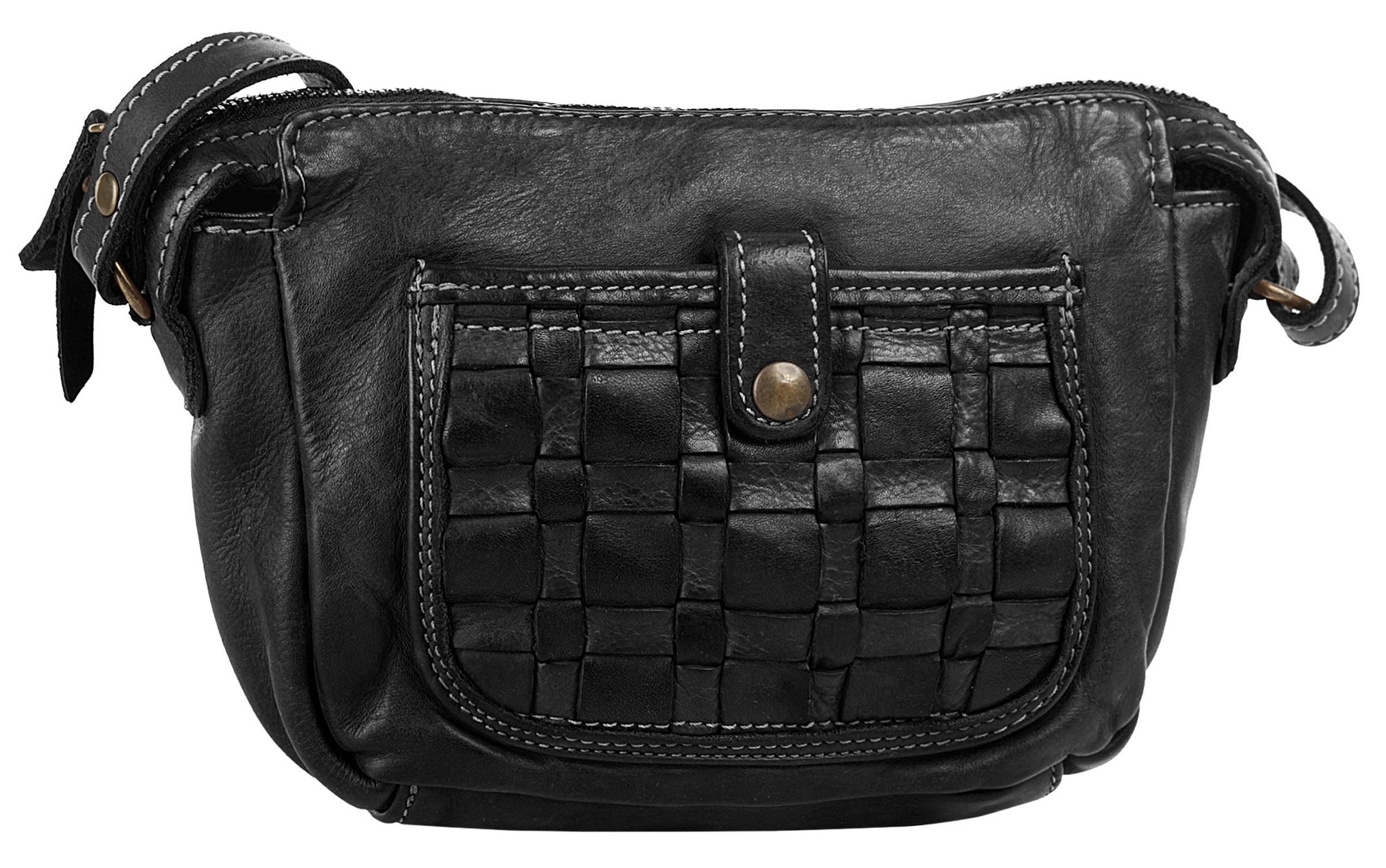 Umhängetasche CLUTY, Damen, Gr. B/H/T: 24cm x 16cm x 10cm onesize, schwarz, Leder, Taschen Umhängetasche, echt Leder, Made in Italy 2