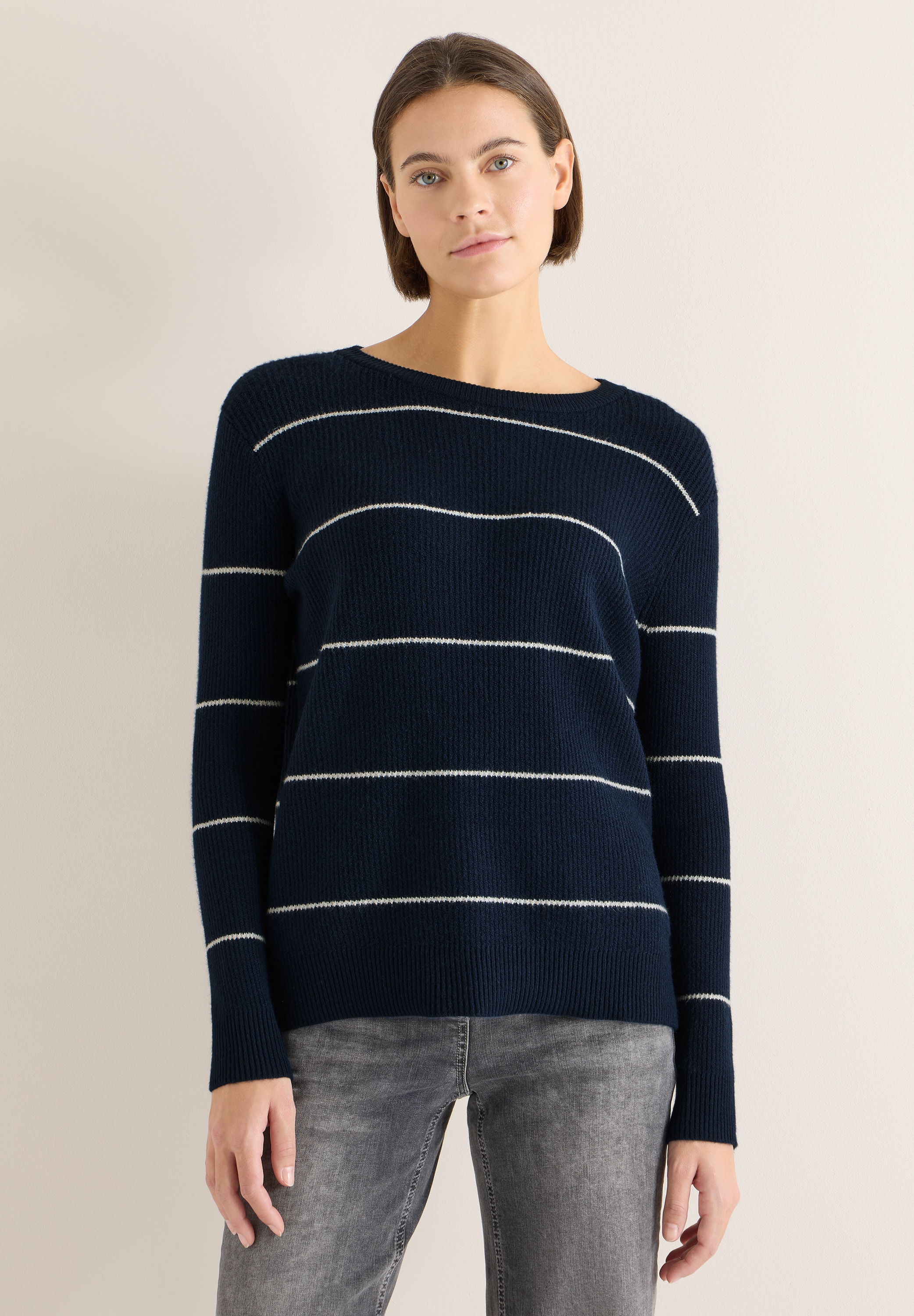 Cecil Strickpullover mit Rippstrick-Struktur günstig online kaufen
