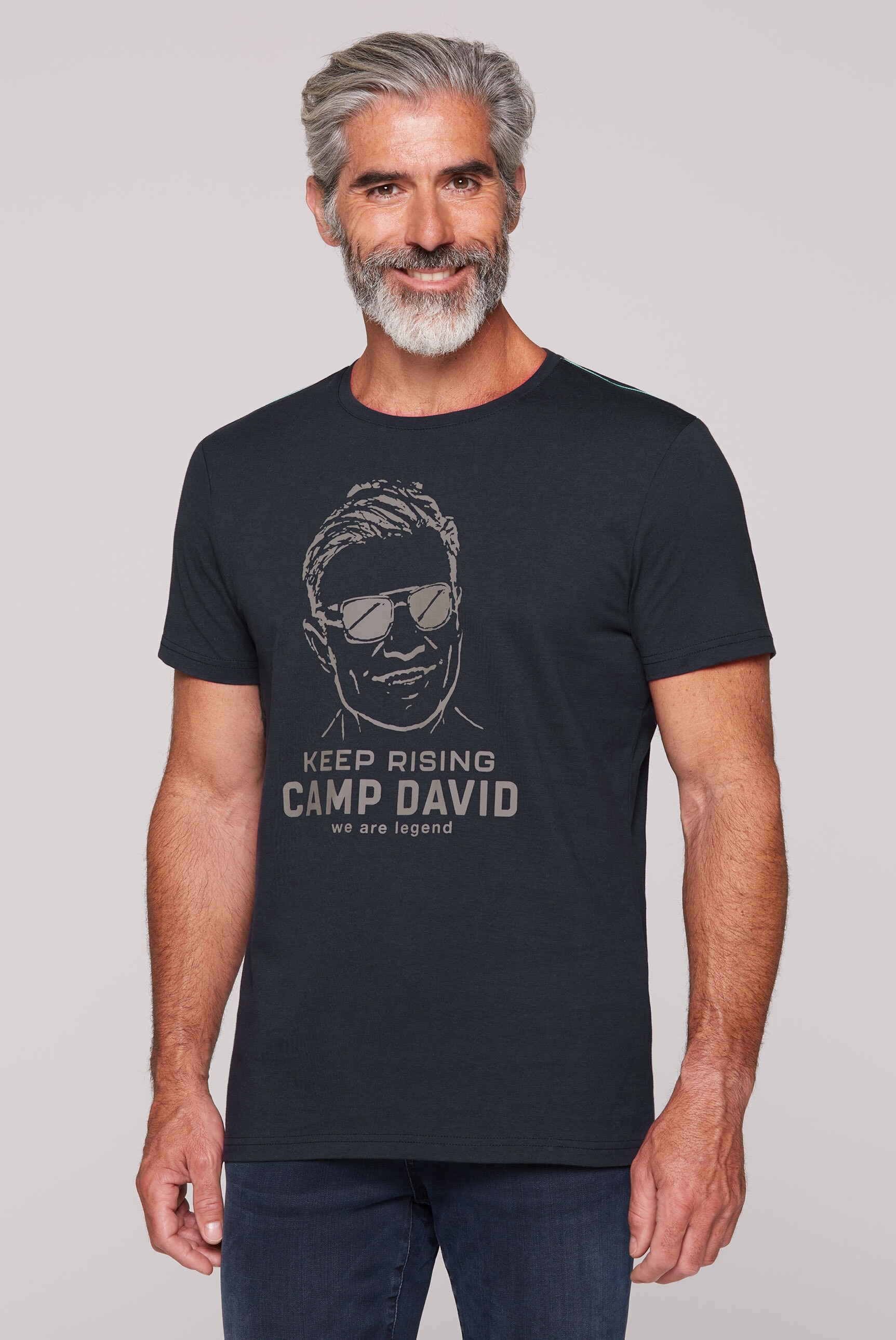 CAMP DAVID Rundhalsshirt, aus Baumwolle