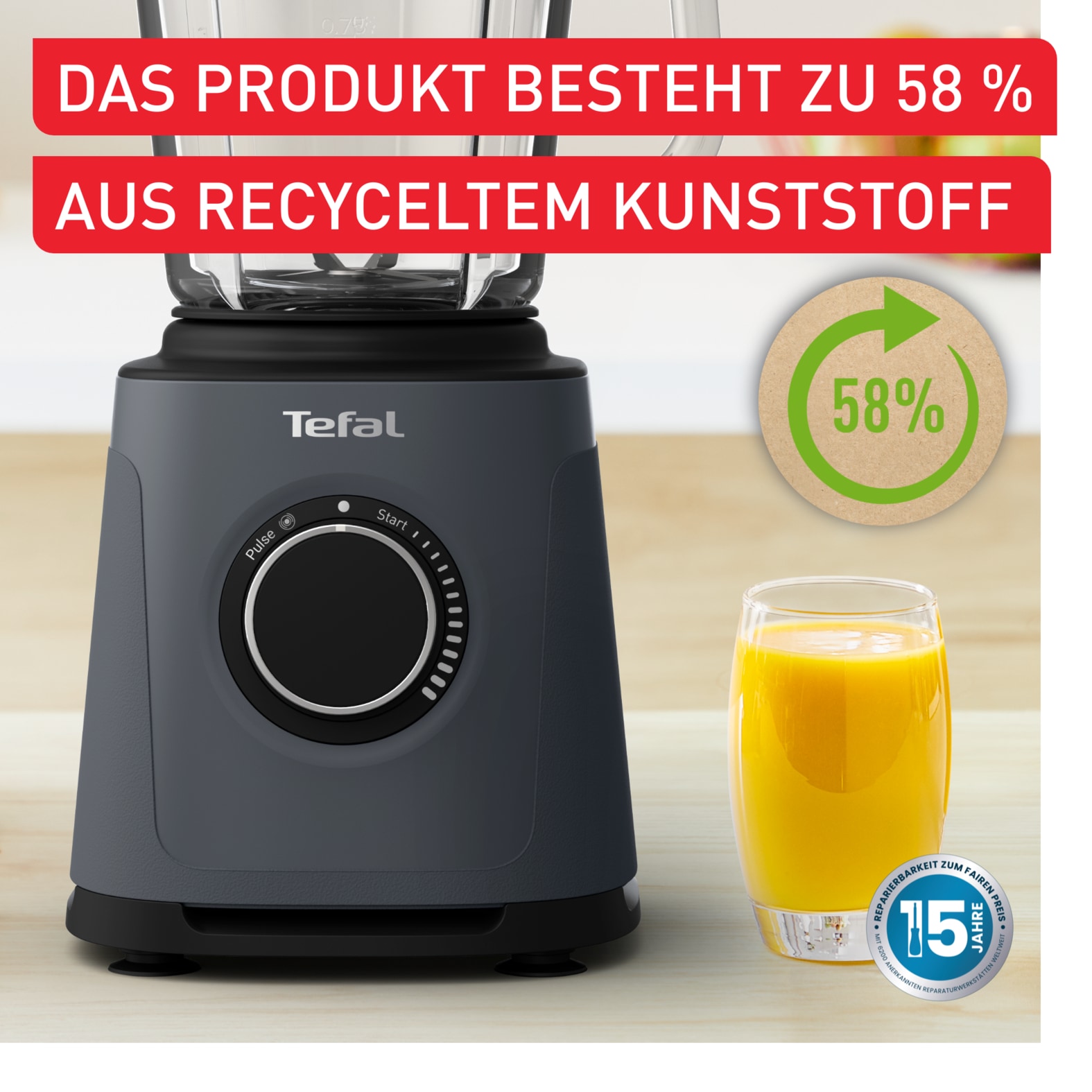 Tefal Standmixer »BL771B PerfectMix Essential« 1200 W 2 L Fassungsvermögen, Powelix-Klingen-Technologie