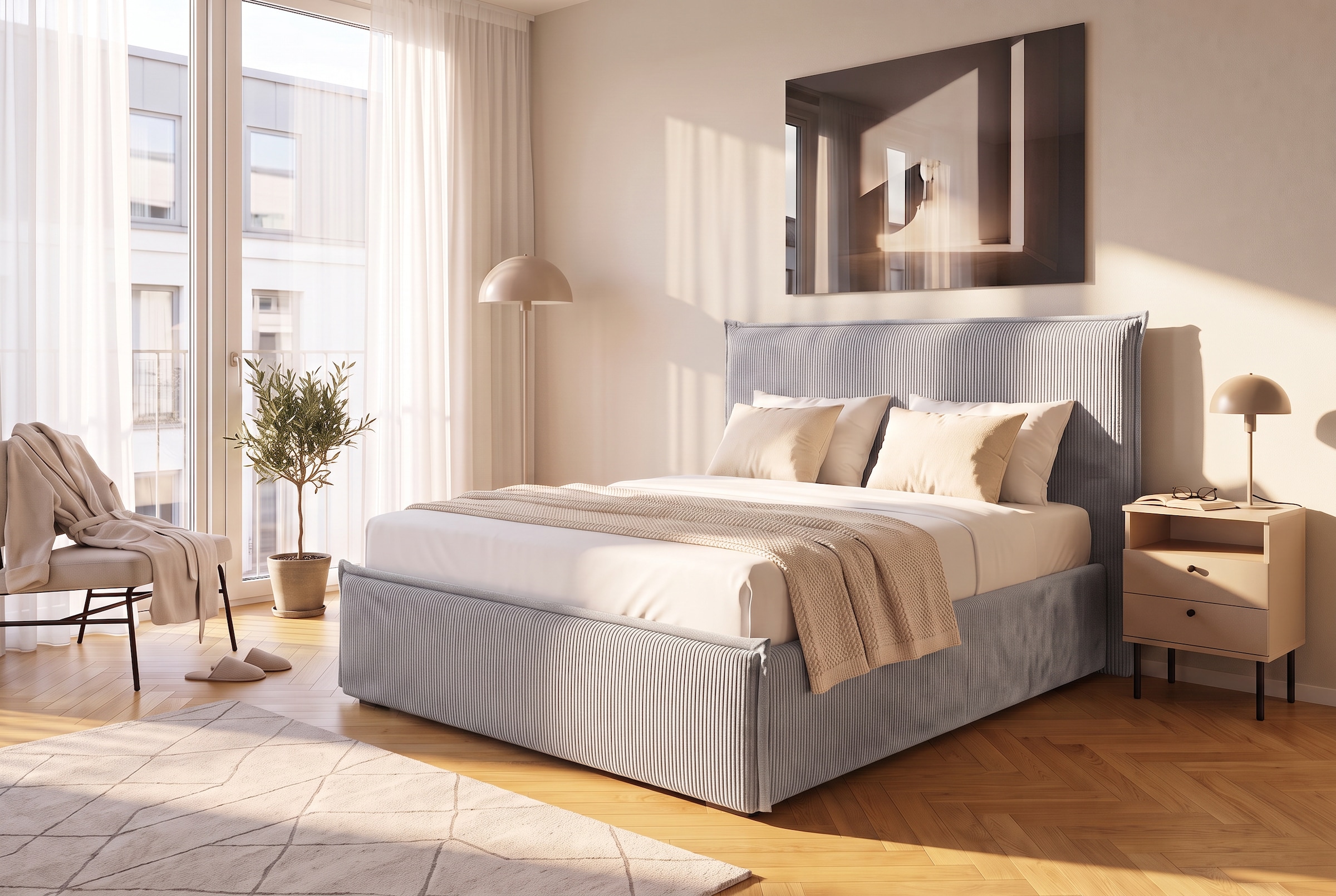 OTTO home Polsterbett "MARLA" mit hochwertigem Cord-Bezug