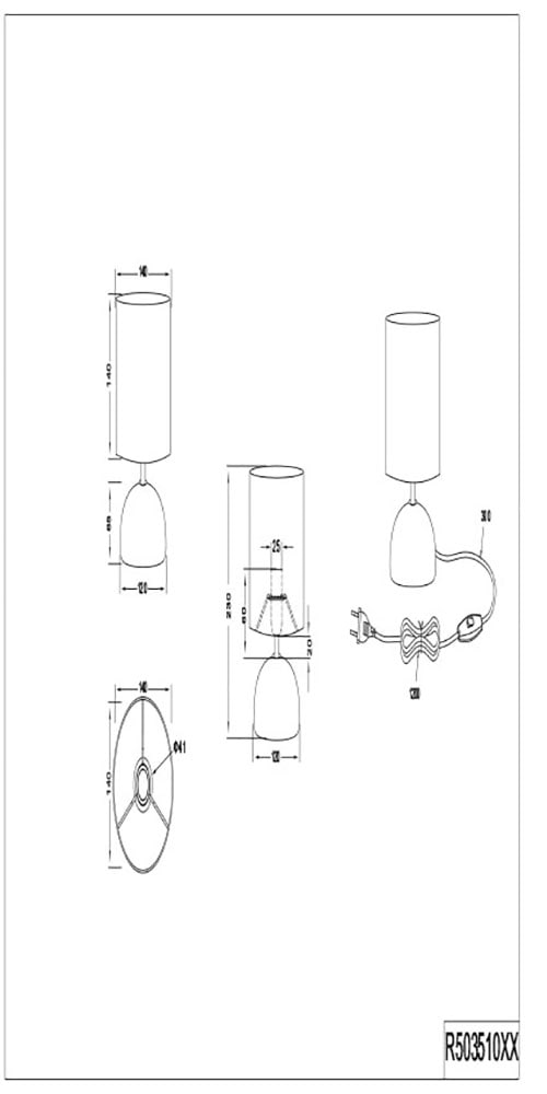 TRIO Leuchten Tischlampe »Luci«, Keramik Tischleuchte in Holzoptik, mit Stoffschirm, für Leuchtmittel 1 x E14