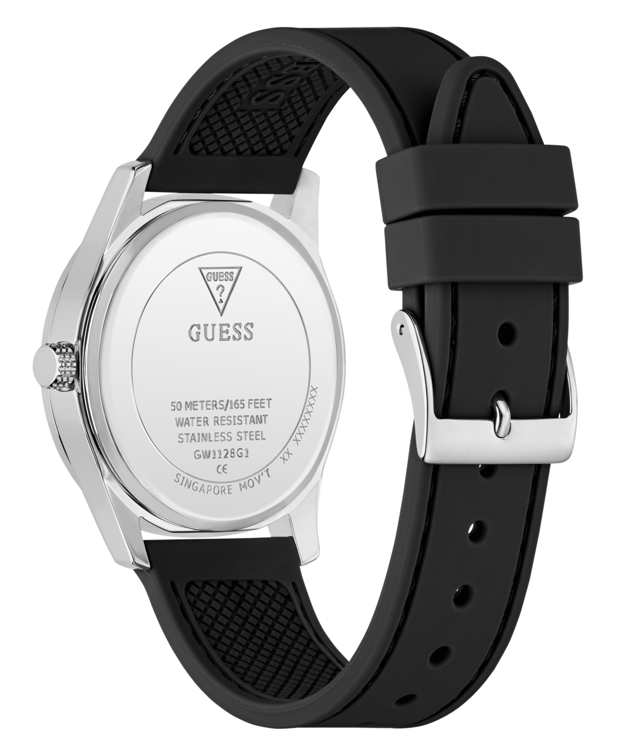 Guess »QUENTIN« Armbanduhr, Damenuhr, Herrenuhr, Silikonarmband, analog