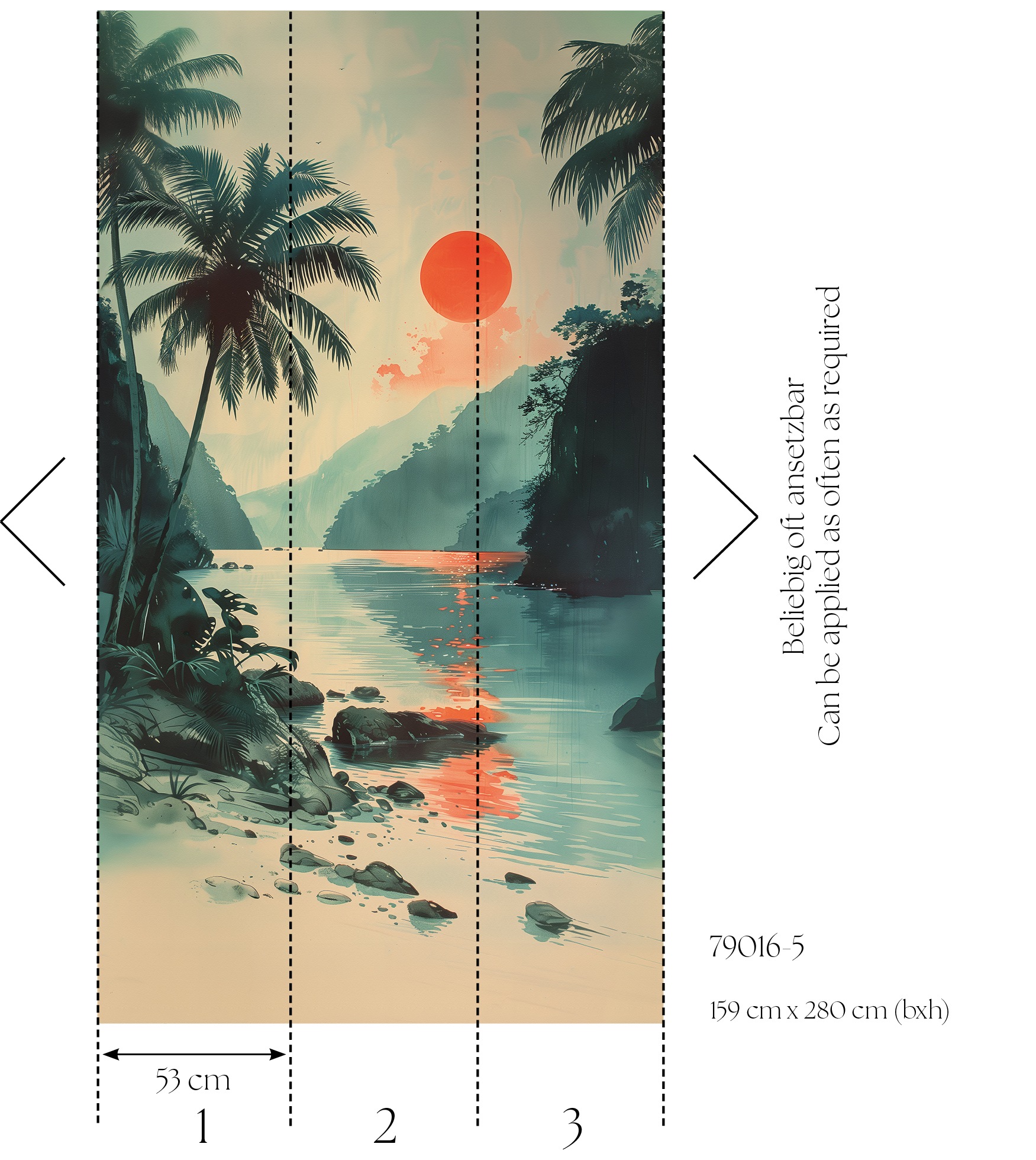 Thumbnail - living walls Vliestapete "Fototapete Tropischer Sonnenuntergang erweiterbar" tropisch strukturiert