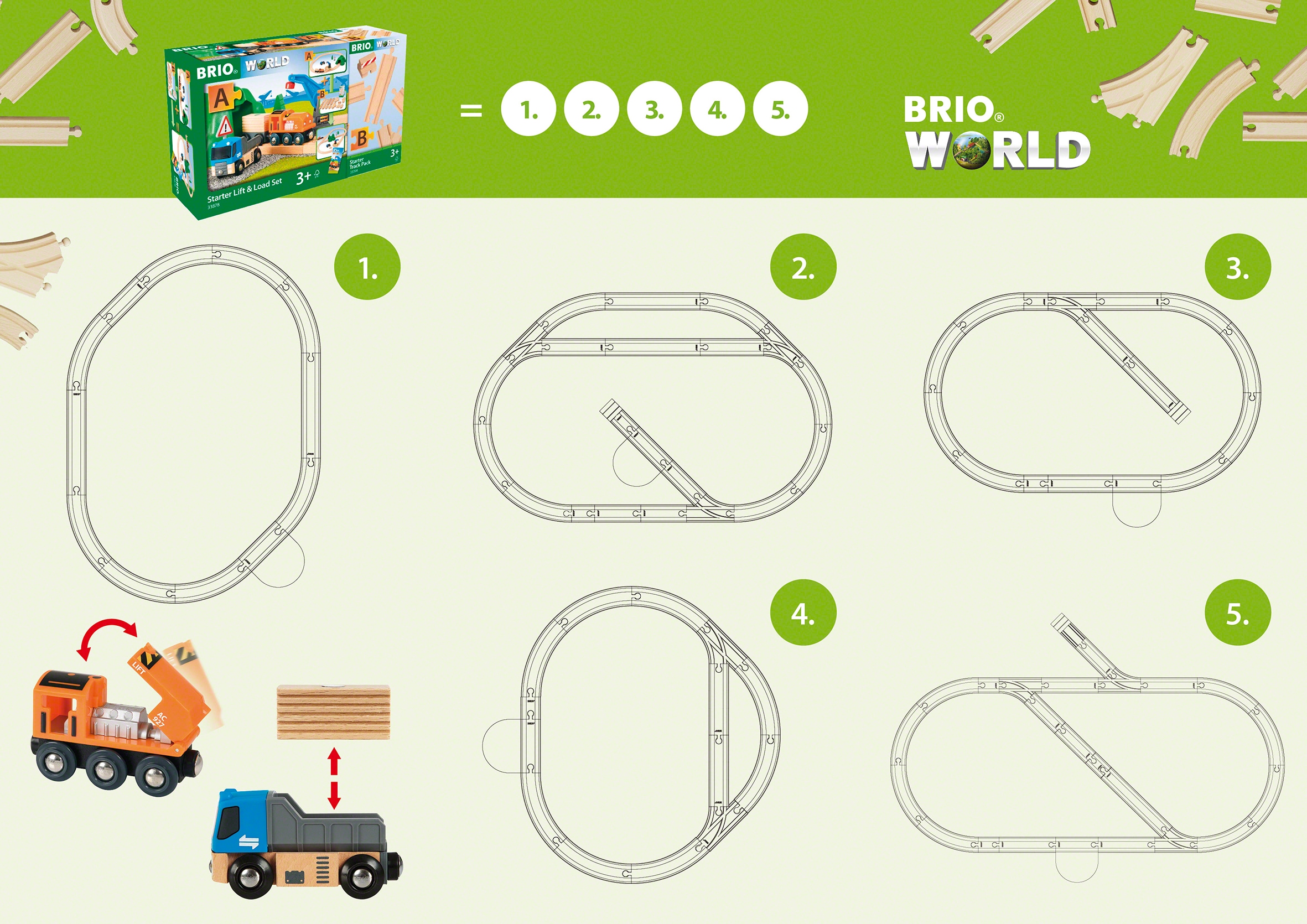 BRIO® Spielzeug-Eisenbahn »BRIO® WORLD, Starterset Güterzug mit Kran«, (Set), Made in Europe, FSC®- schützt Wald - weltweit
