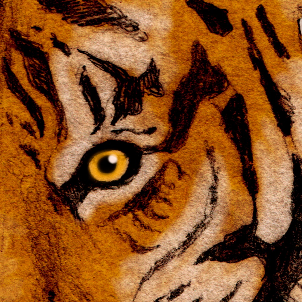 Komar Fototapete »Vlies Fototapete - Tiger Jungle - Größe 400 x 250 cm«, bedruckt