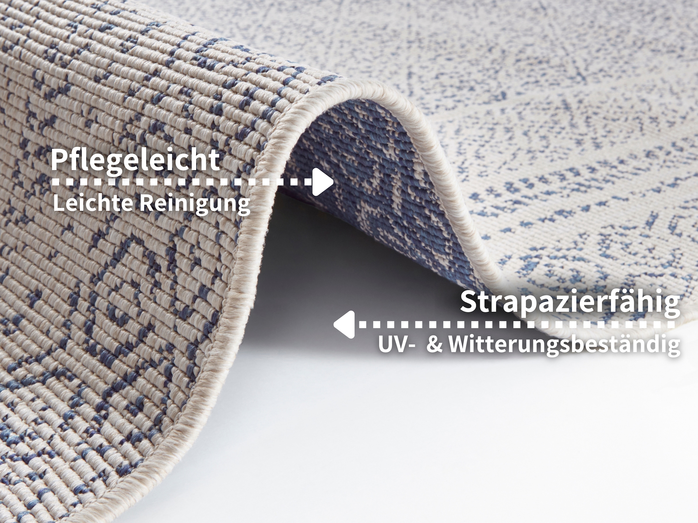 my home Teppich »Bernard Wendeteppich«, rechteckig, 5 mm Höhe, auch als Läufer, Robust, Pflegeleicht, Flachgewebe, In- und Outdoor