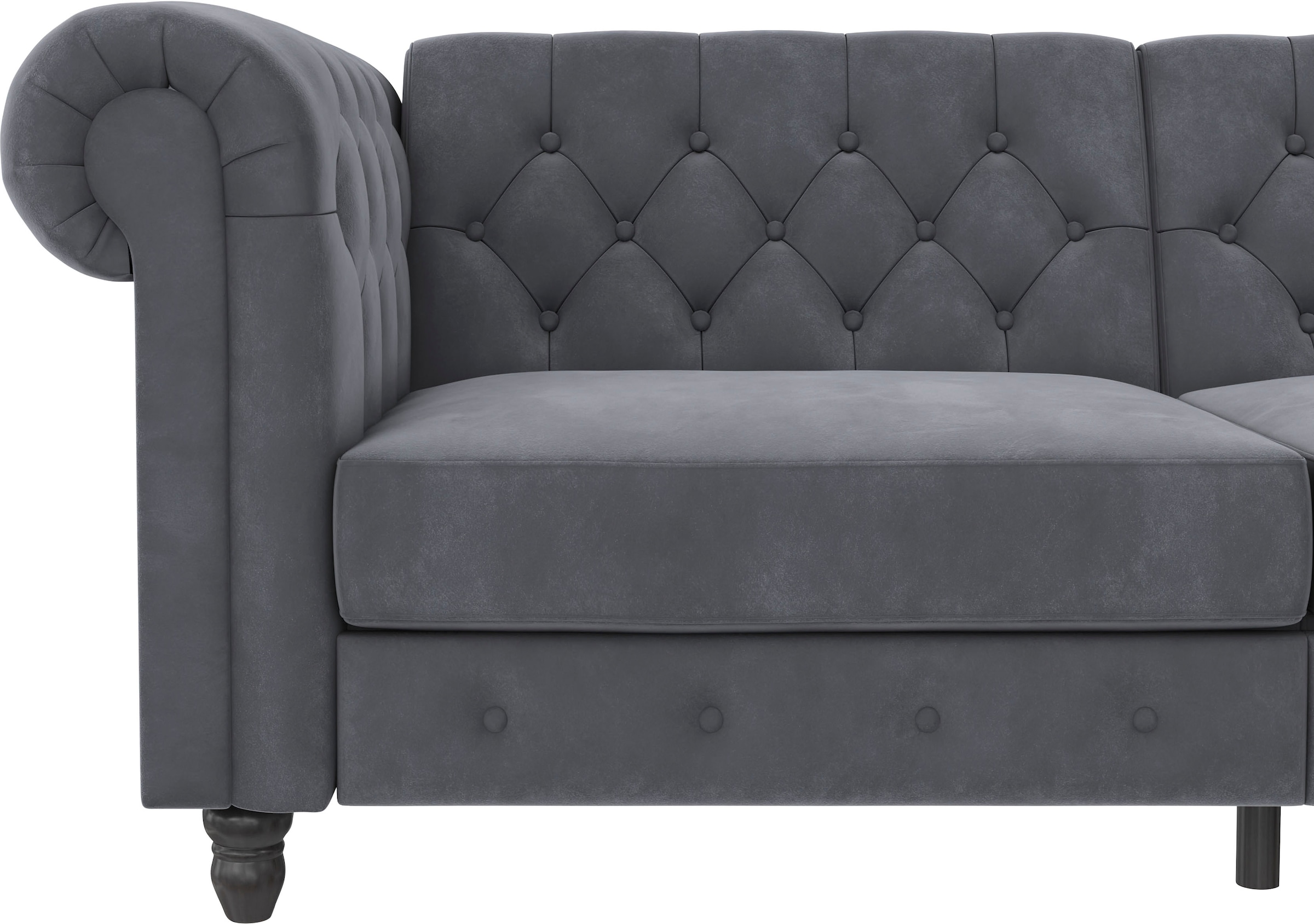 Dorel Home 3-Sitzer »Felix, Schlafsofa 236 cm, (Liegefläche 108x190cm), Rückenlehne«, 3-fach verstellbar, Velours, Kunstleder, Luxus-Microfaser Vintage