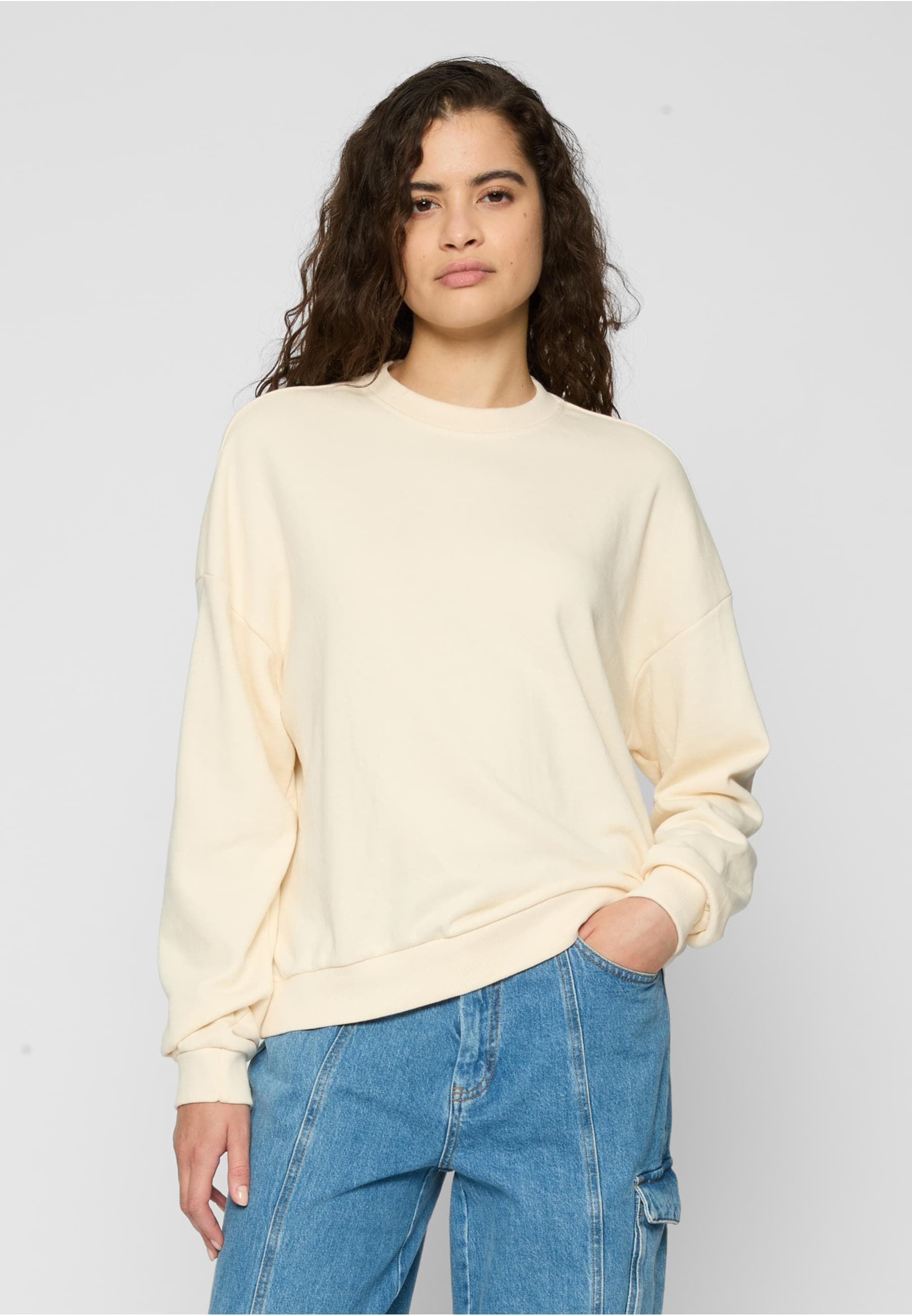 URBAN CLASSICS Sweater »Urban Classics Damen Ladies Oversized Light Terry Crewneck«