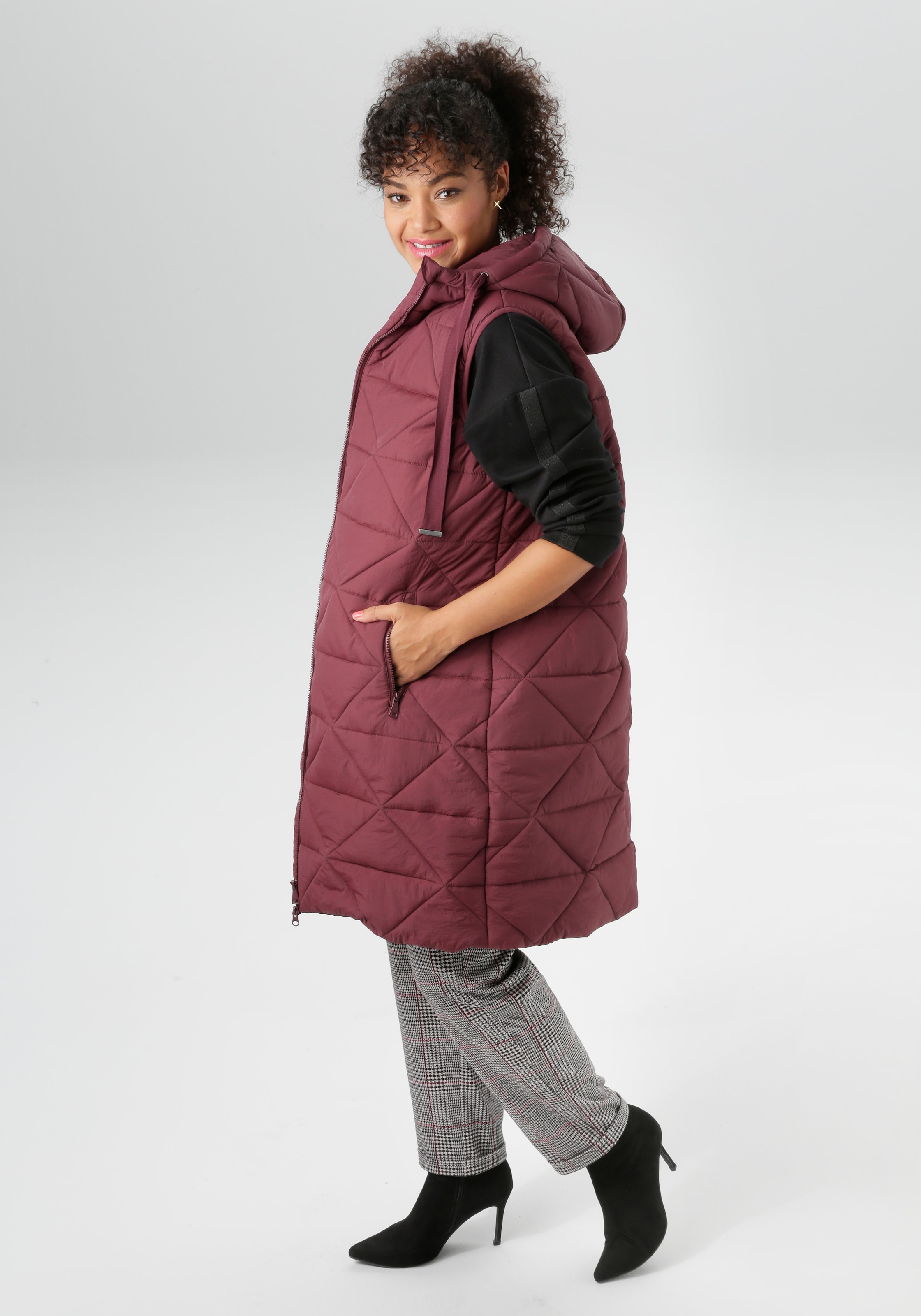 Aniston PLUS Steppweste, trendige wattierte Steppweste - NEUE KOLLEKTION