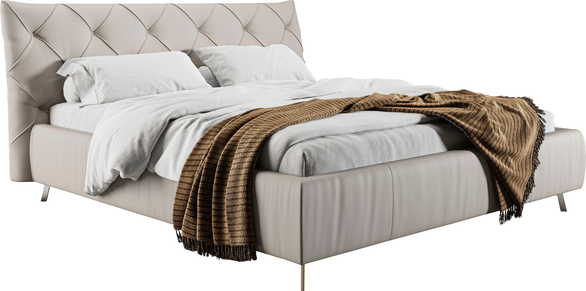 Home affaire Polsterbett "Elloree in 4 Breiten bis 200cm, auch in Leder" Kopfteilhöhe 105cm, belastbar bis 280 kg, auch in Überlänge 220cm