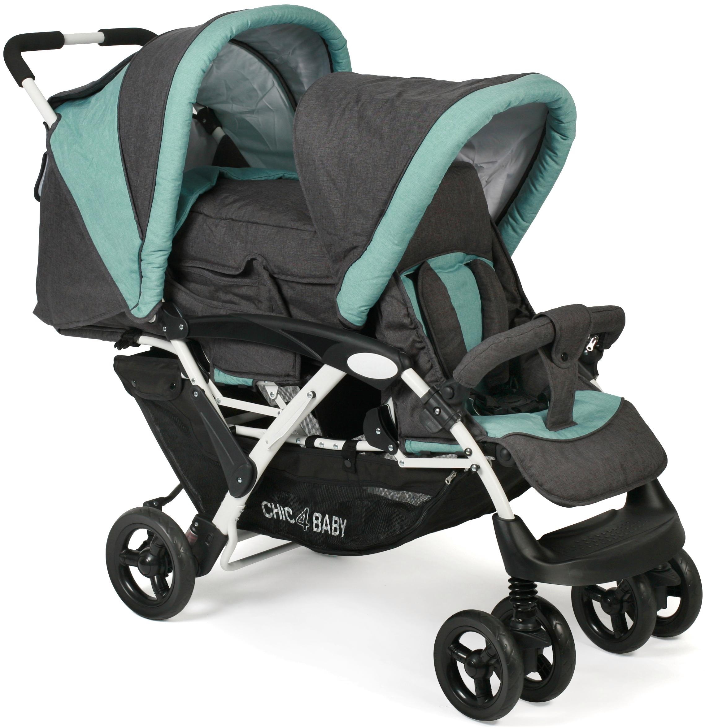 CHIC4BABY Geschwisterwagen »Duo melange mint« su...