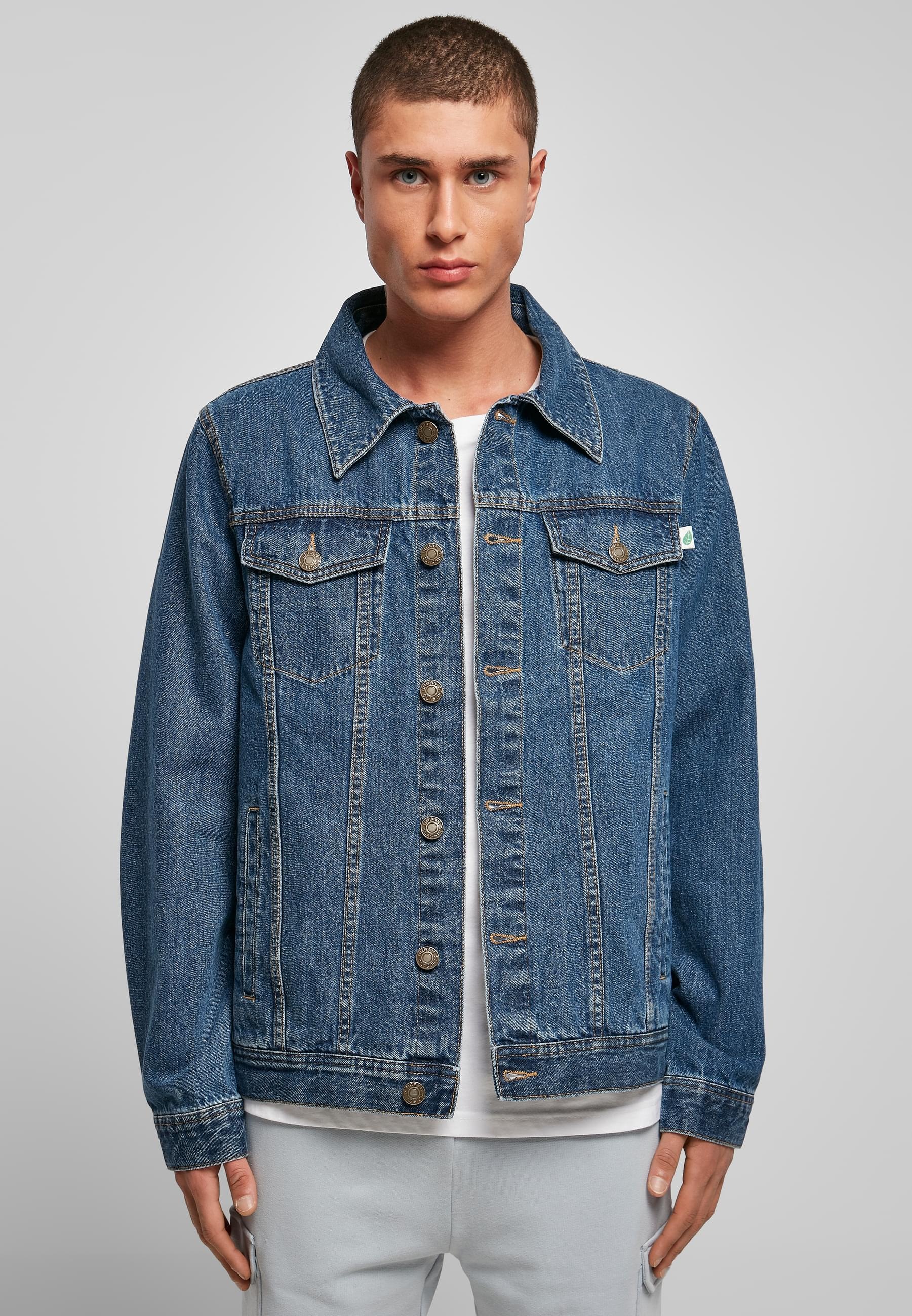 URBAN CLASSICS Jeansjacke »Urban Classics Herren Organic Basic Denim Jacket«, (1 St.), ohne Kapuze