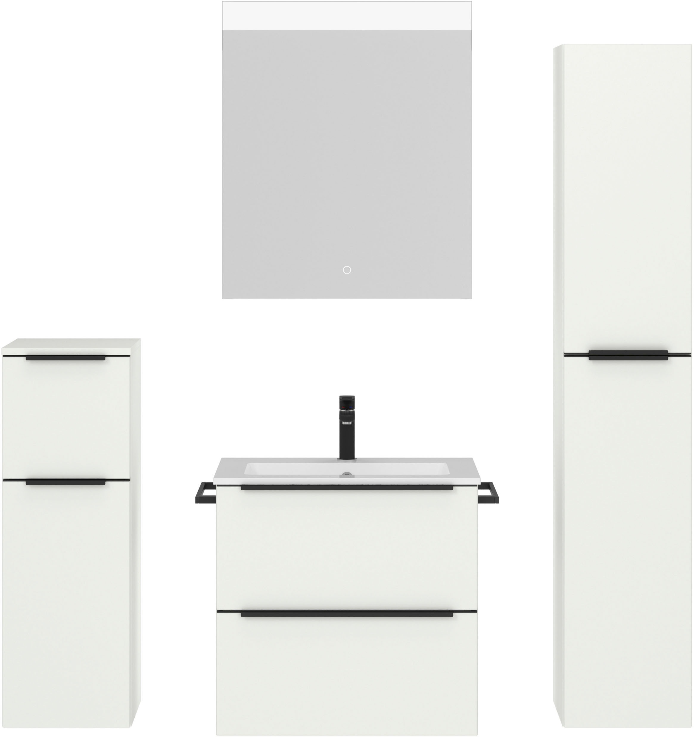 nobilia® Badmöbel-Set »Levere« vormontiert, mit Soft-Close, 4 Stk. tlg.