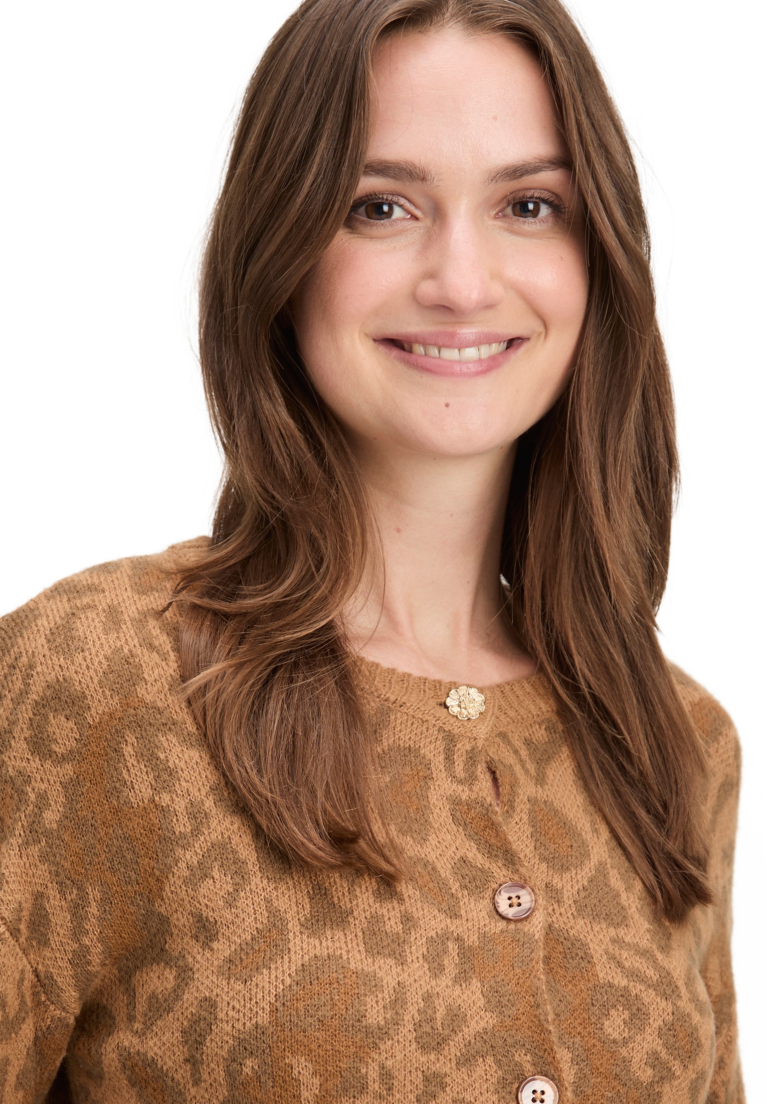 Cartoon Strickjacke »Damen Strick-Cardigan mit Rundhalsausschnitt« 1 Stk. tlg.