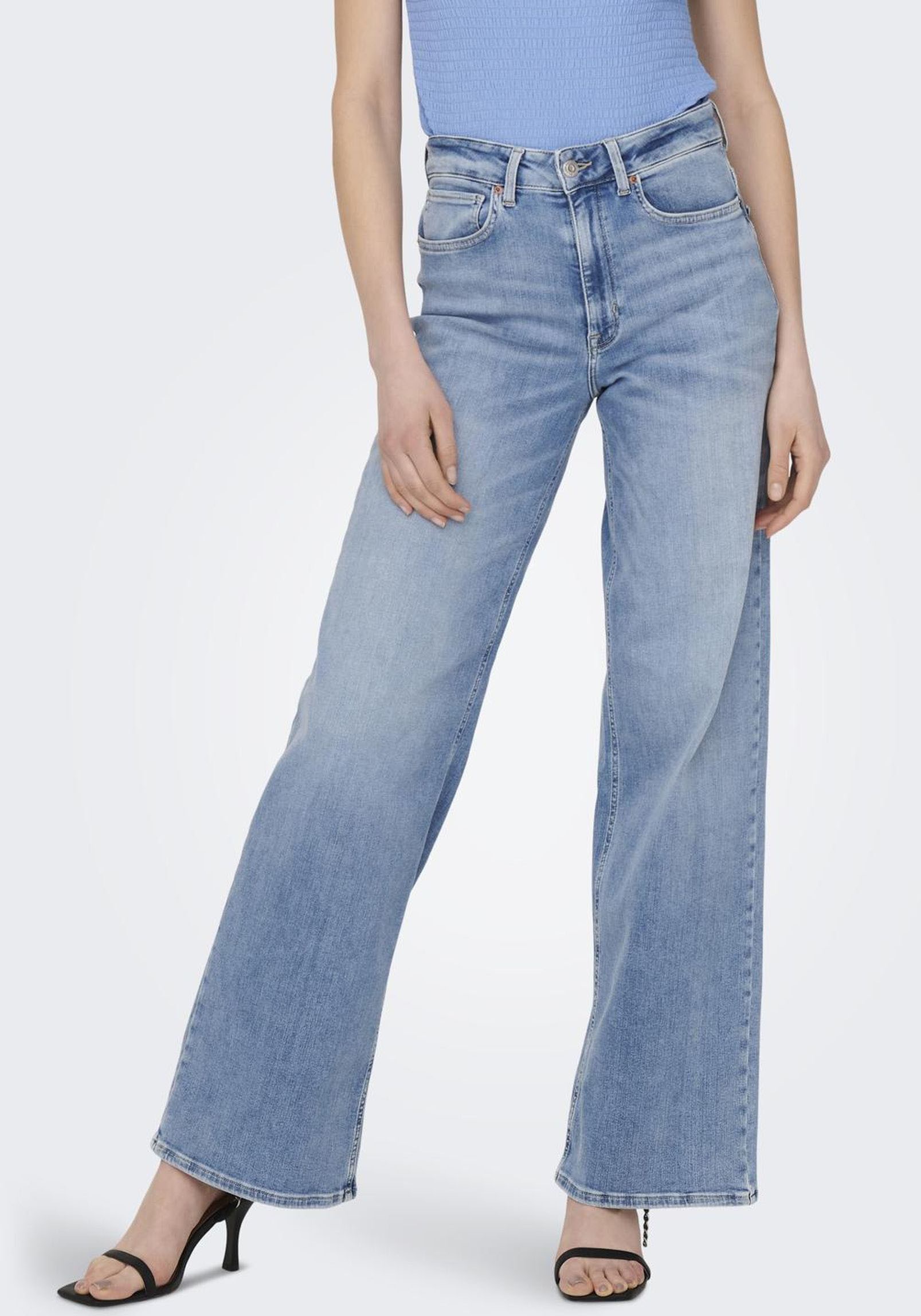ONLY High-waist-Jeans "ONLMADISON – High Waist Jeans mit weitem Bein für Ko günstig online kaufen