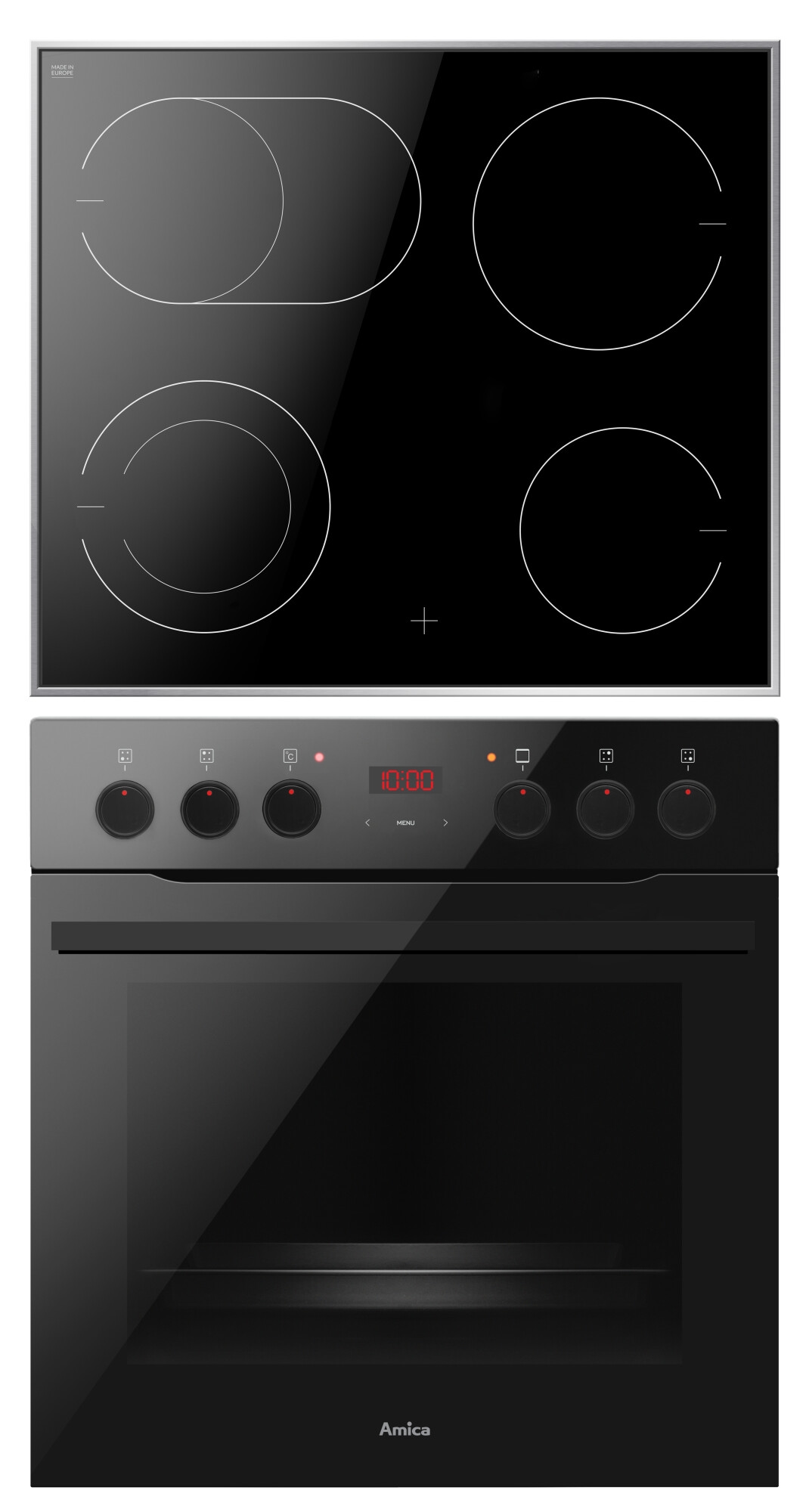 AMICA Elektro-Herd-Setschwarz, Herdsets