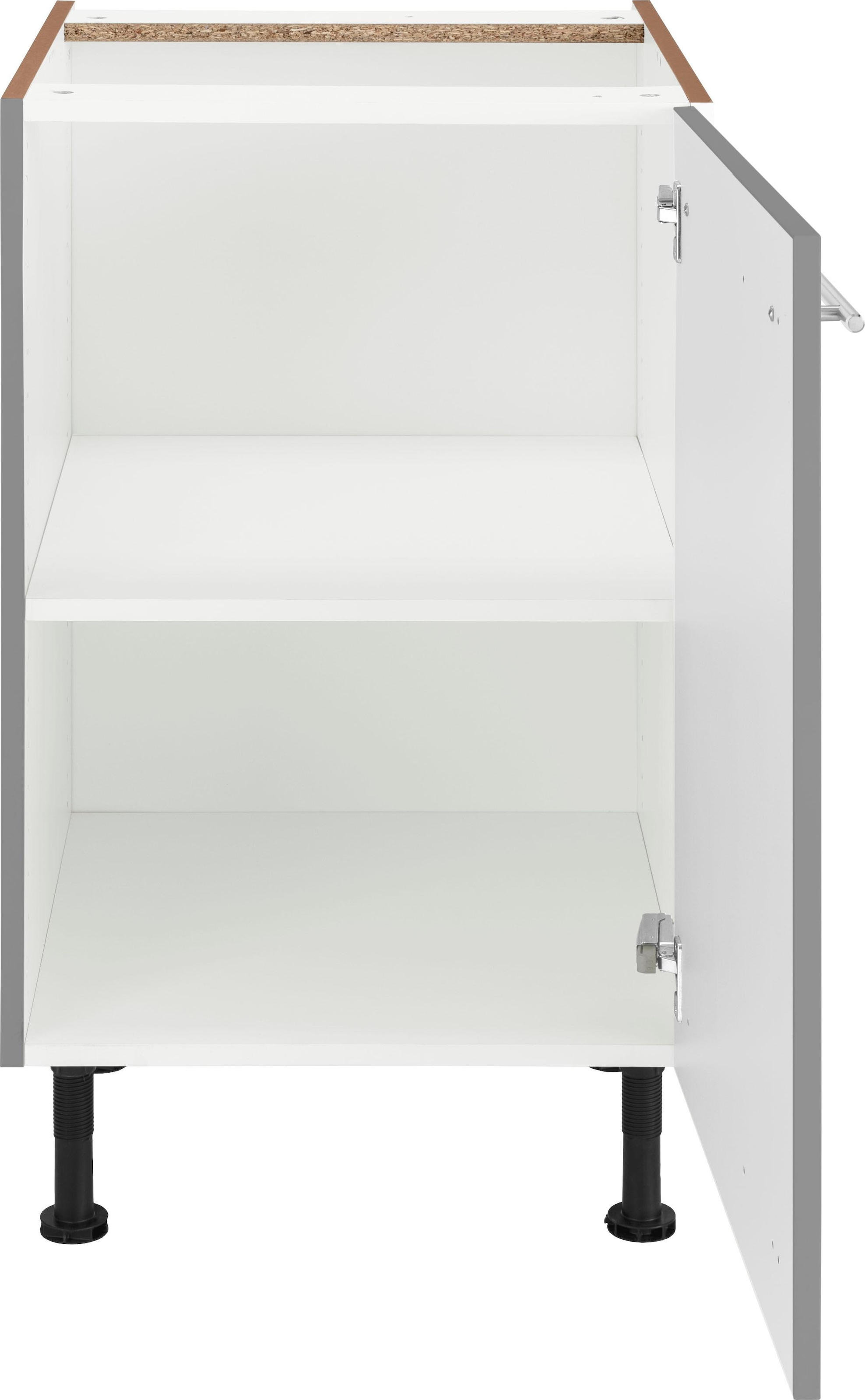 cm Füßen, 1 50 breit, Unterschrank OPTIFIT Tür BAUR mit höhenverstellbaren mit »Bern«, mit | Metallgriff