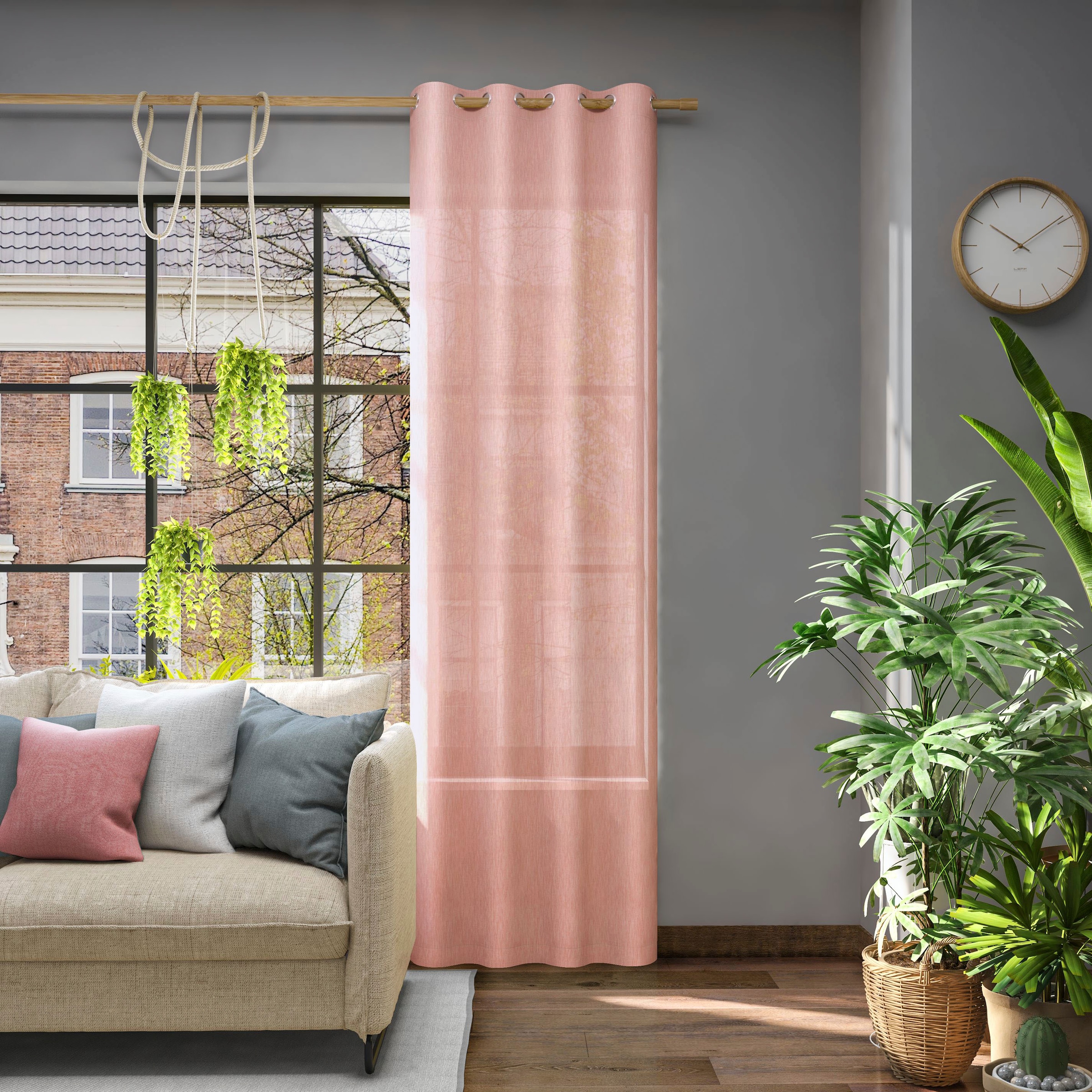 Vorhang NEUTEX FOR YOU, B:142cm H:295cm, orange, Jacquard, Polyester, Wohnzimmer, Gardinen, "Libre-ECO", Breite 142 cm, nach Maß