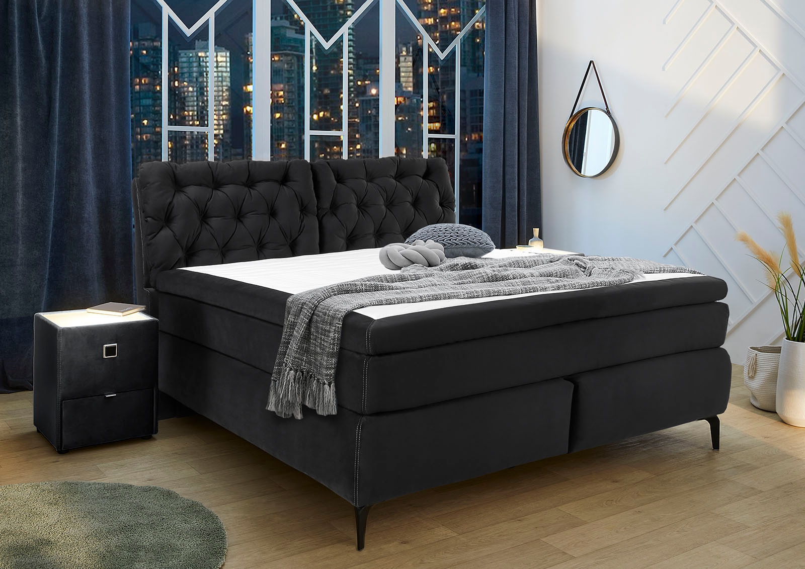 Jockenhöfer Gruppe Boxspringbett "Chelsea" mit Kaltschaum-Topper günstig online kaufen