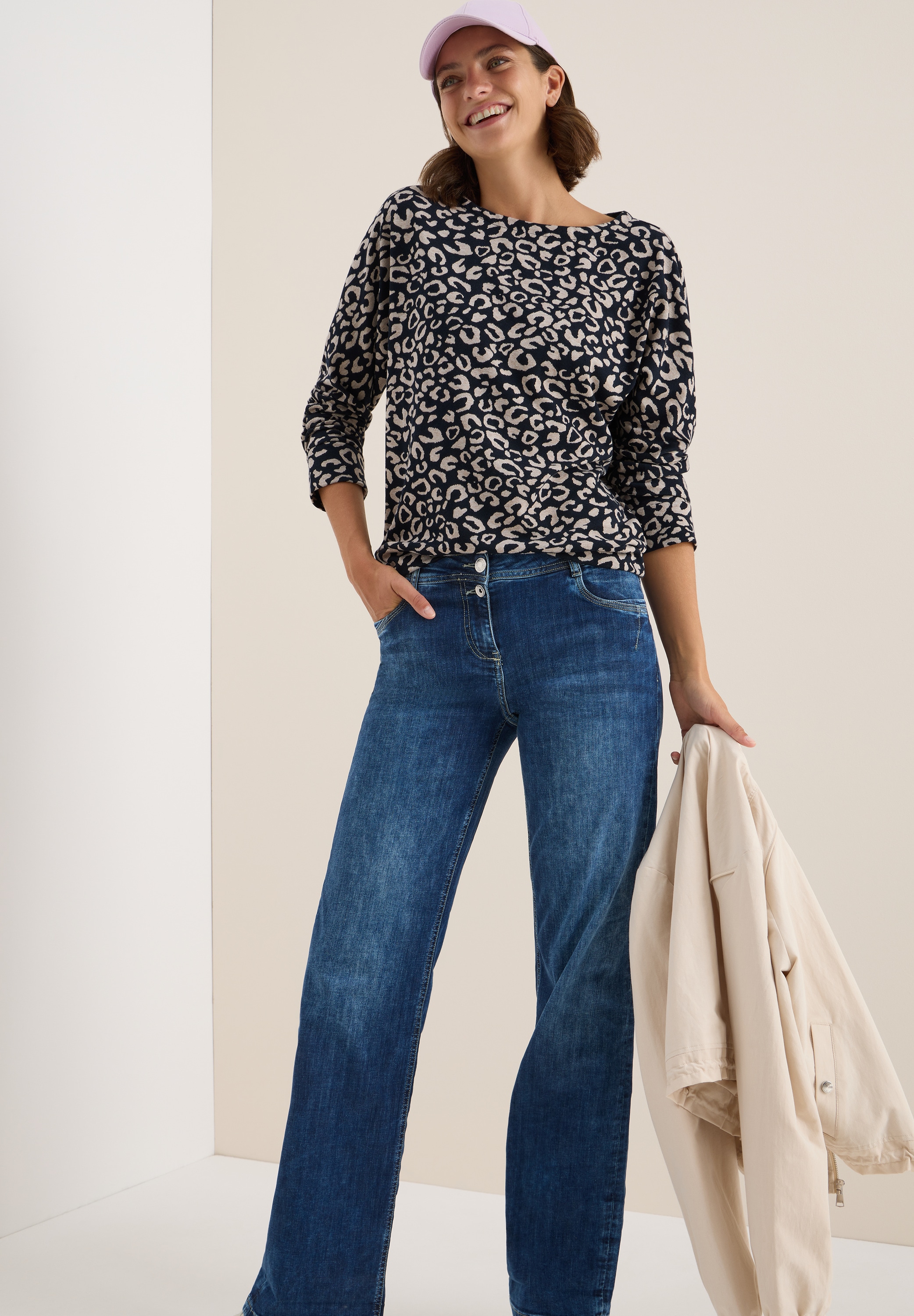 Cecil Langarmshirt im Leo Design