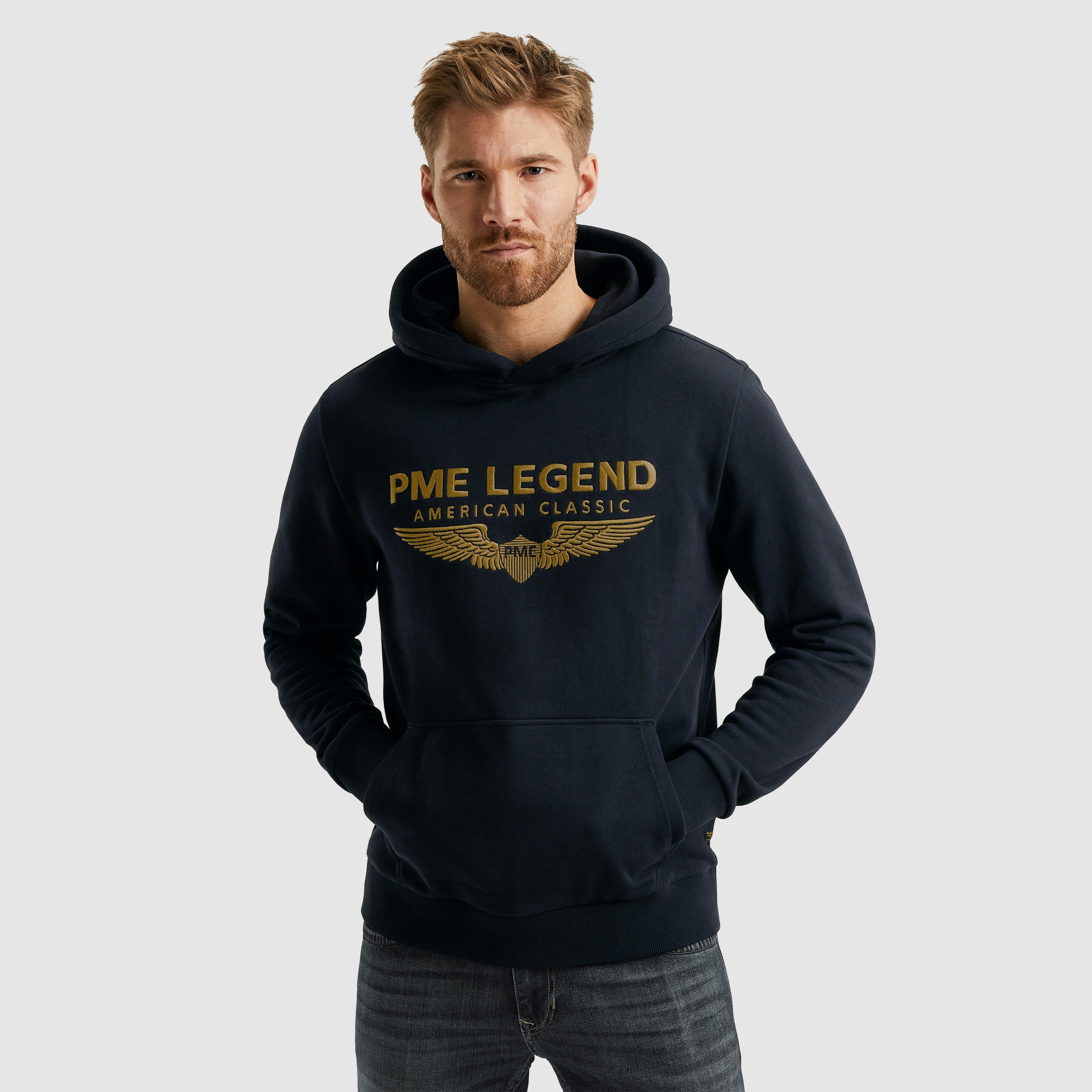PME LEGEND Kapuzensweatshirt »Hooded soft terry with logo«, mit Logostickerei