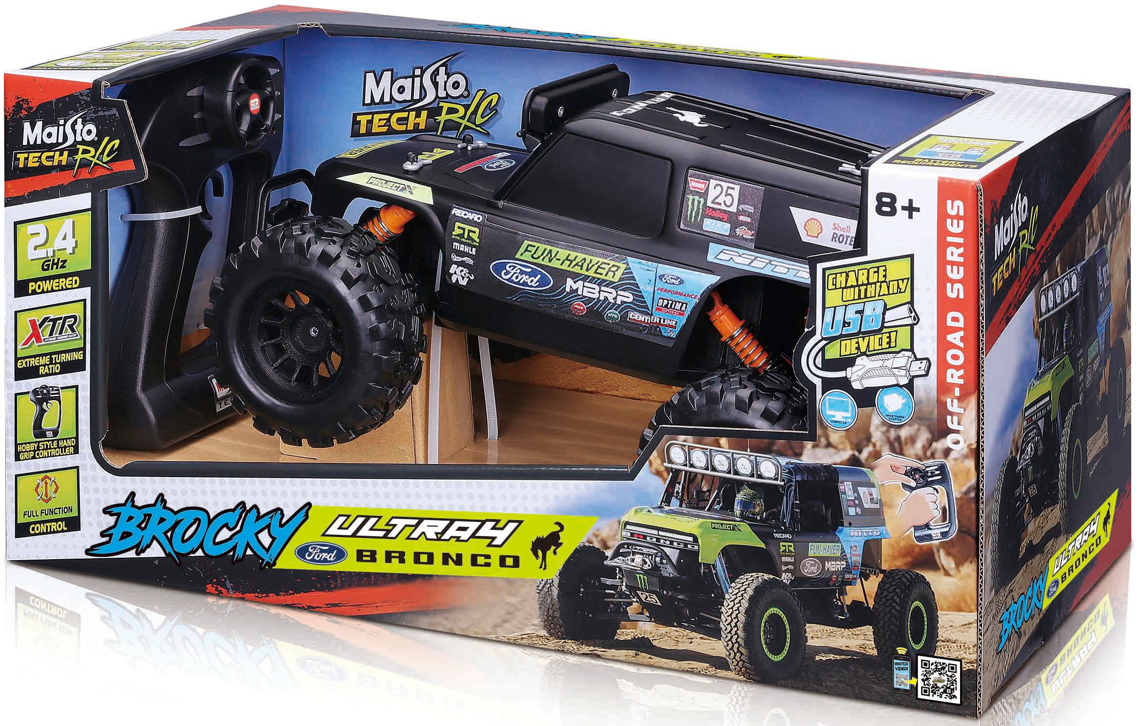 Maisto Tech RC-Monstertruck »Brocky Ultra4 Ford Bronco 2,4 GHz«, mit USB Kabel