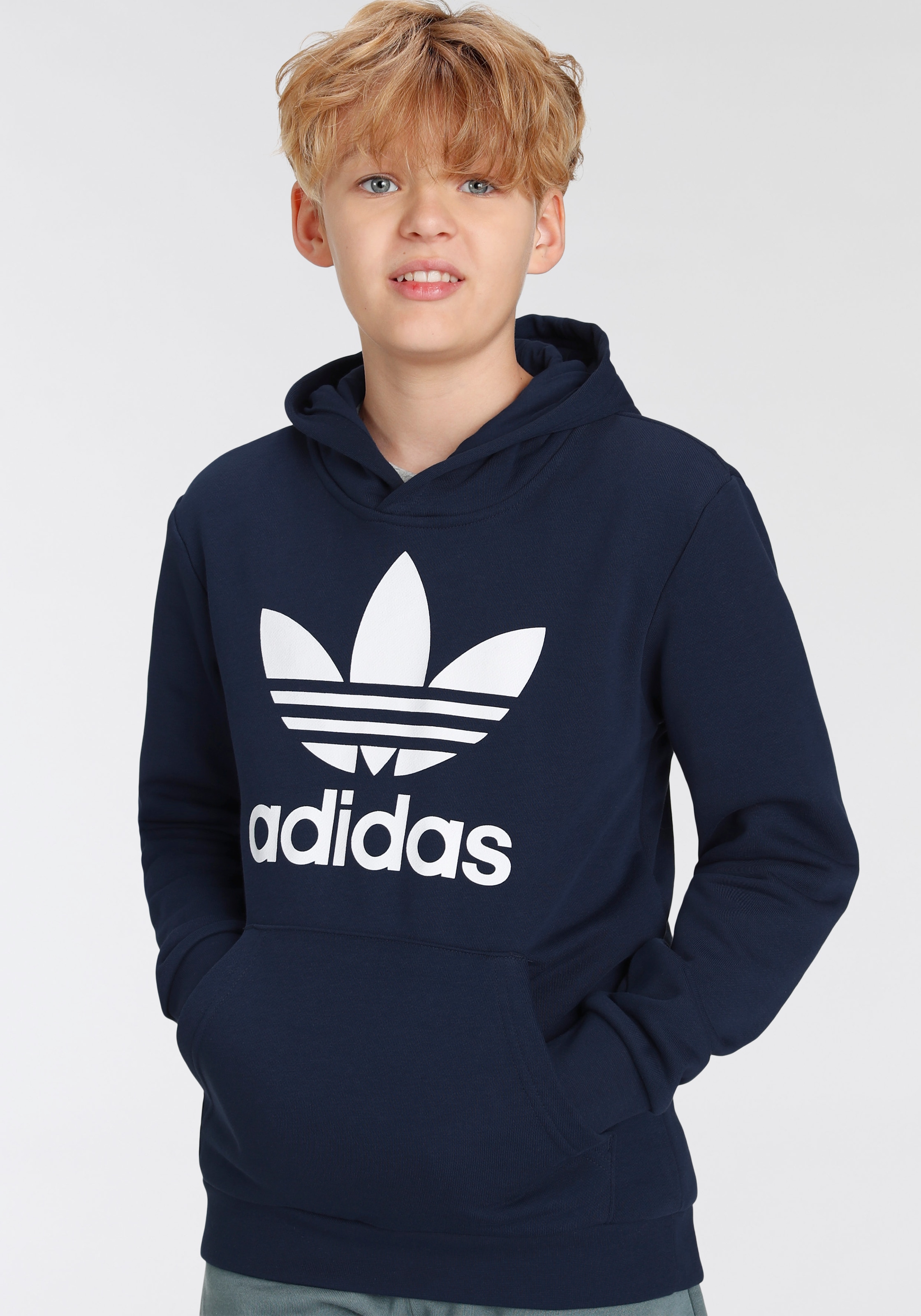 Adidas trefoil sweatshirt navy hotsell