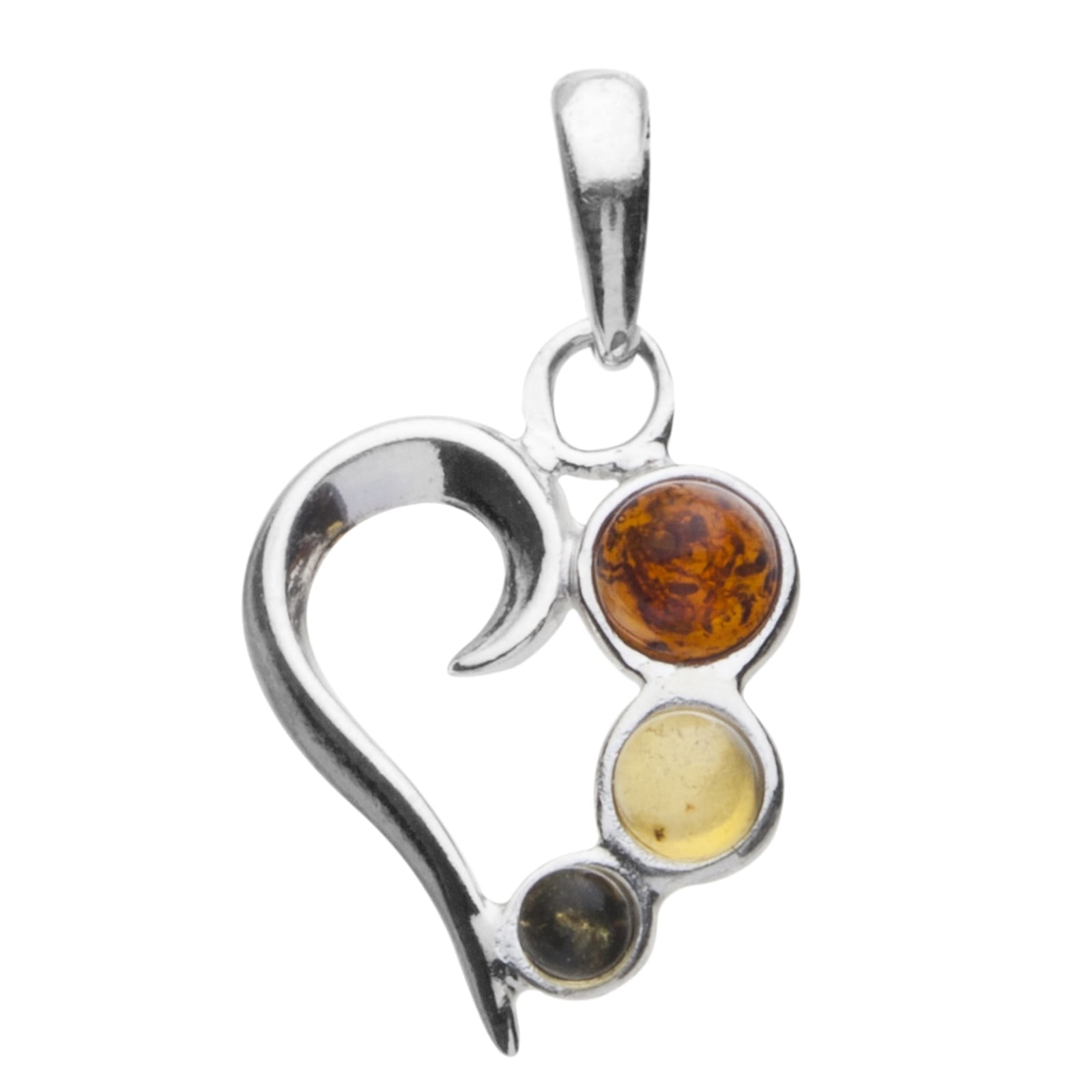 Kettenanhänger OSTSEE-SCHMUCK "- Herz - Silber 925/000 - Bernstein" Gr. 28, silber (silber 925, silberfarben, weiß), Schmuckanhänger, Damen, Silber 925 (Sterlingsilber), Kettenanhänger 4