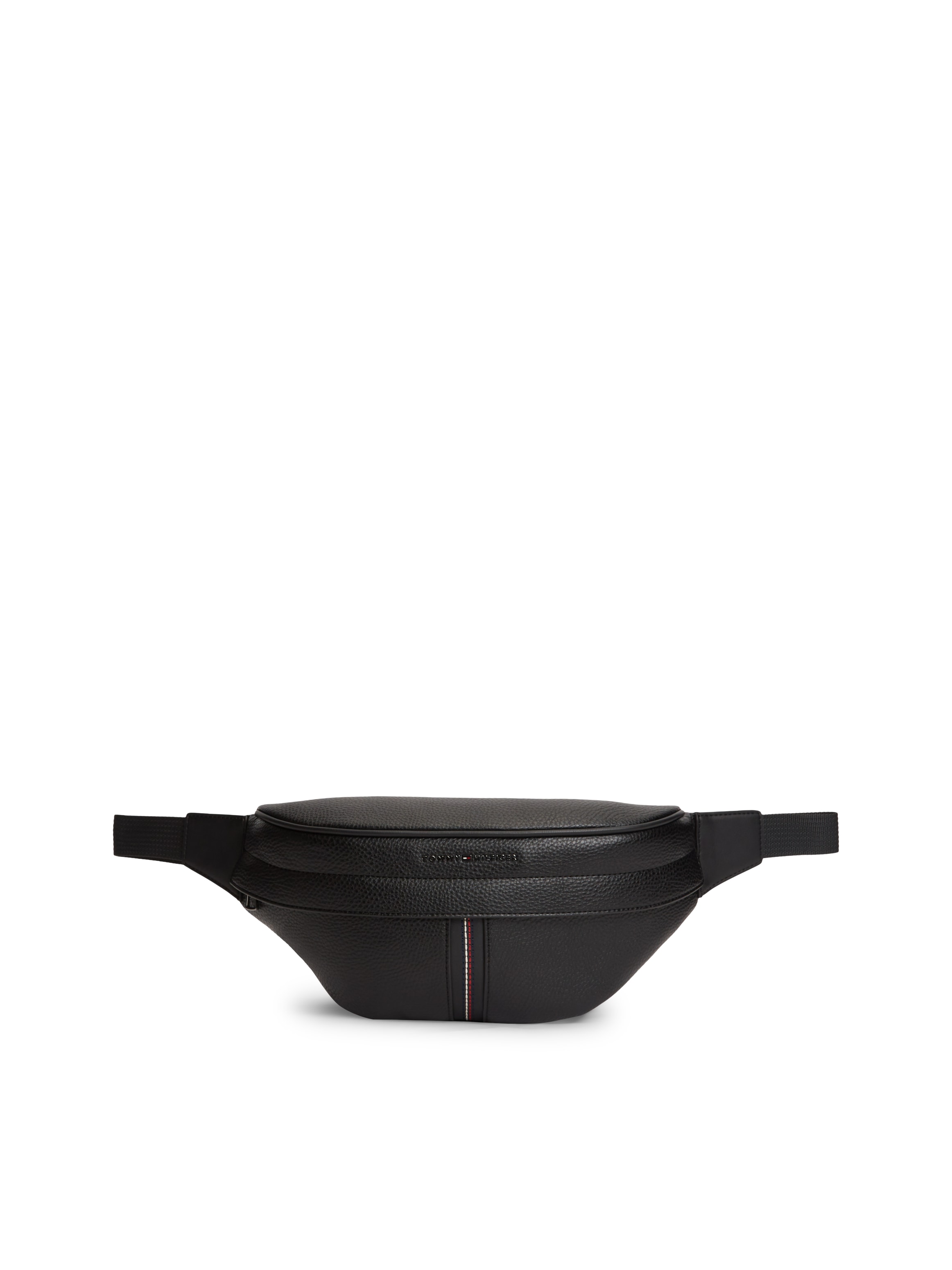 TOMMY HILFIGER Bauchtasche "TH CENTRAL BUMBAG"schwarz, Lederimitat, Textil, Taschen, Unisex Gürteltasche, Crossbody-Bag