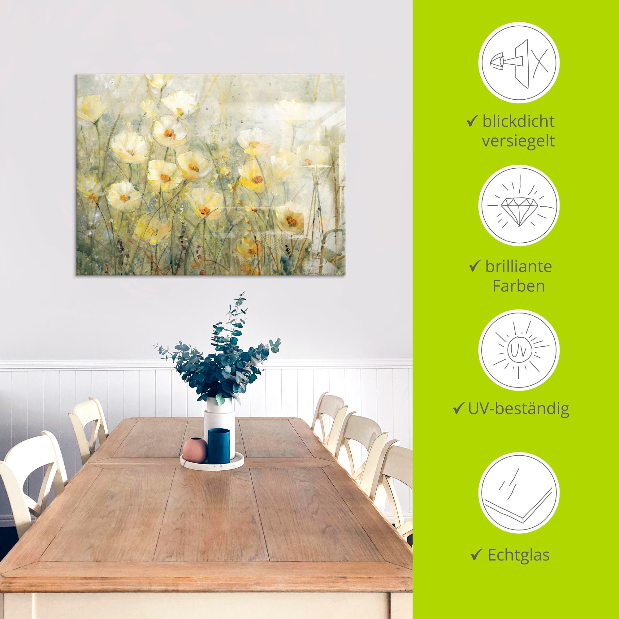 Artland Glasbild »Sommer in voller Blüte I«, Blumenwiese, (1 St.), in verschiedenen Größen