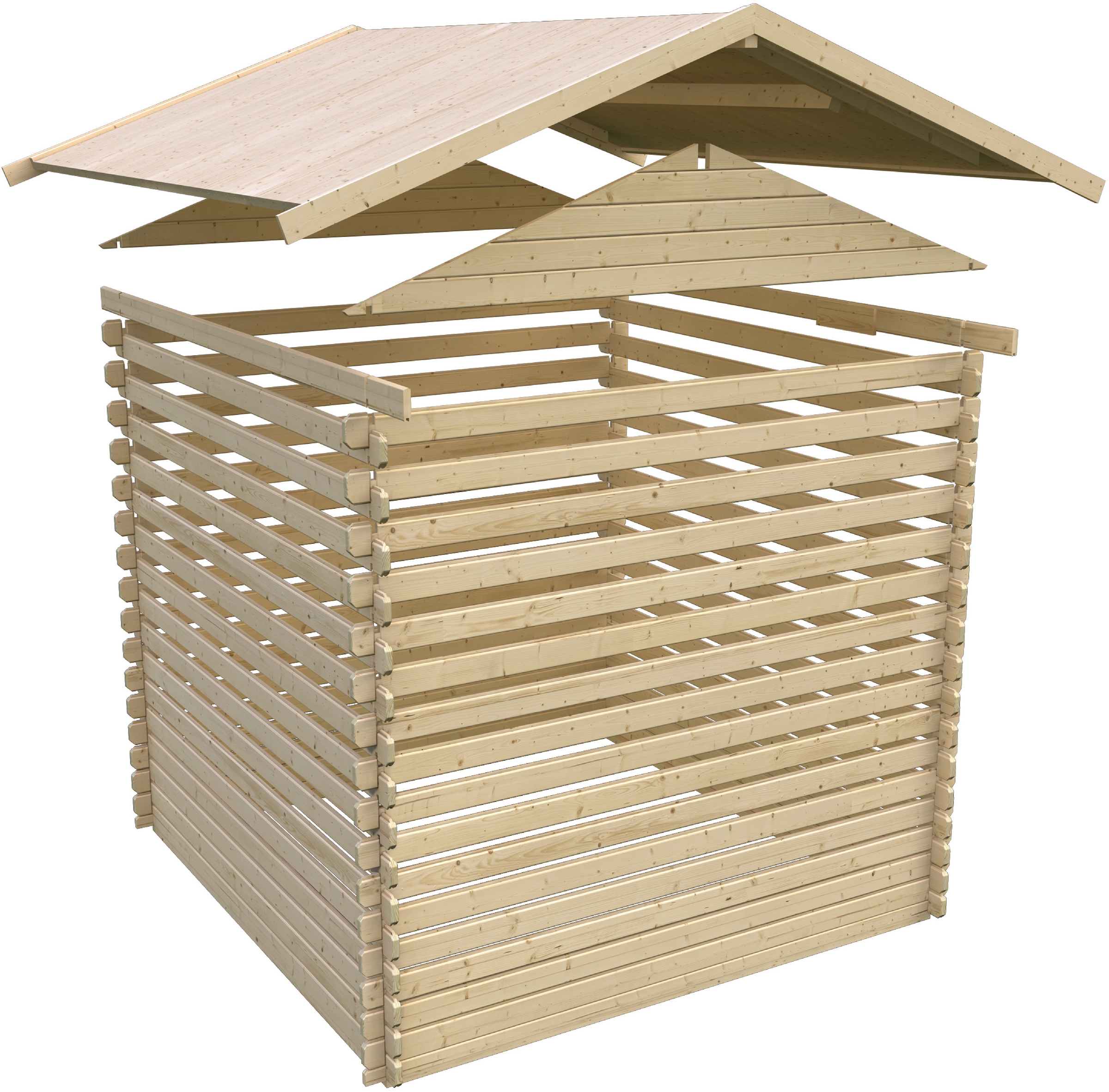 Karibu Gartenhaus »Lagor 1«, 38mm, 2 Raumhaus, aus hochwertiger nordischer Fichte