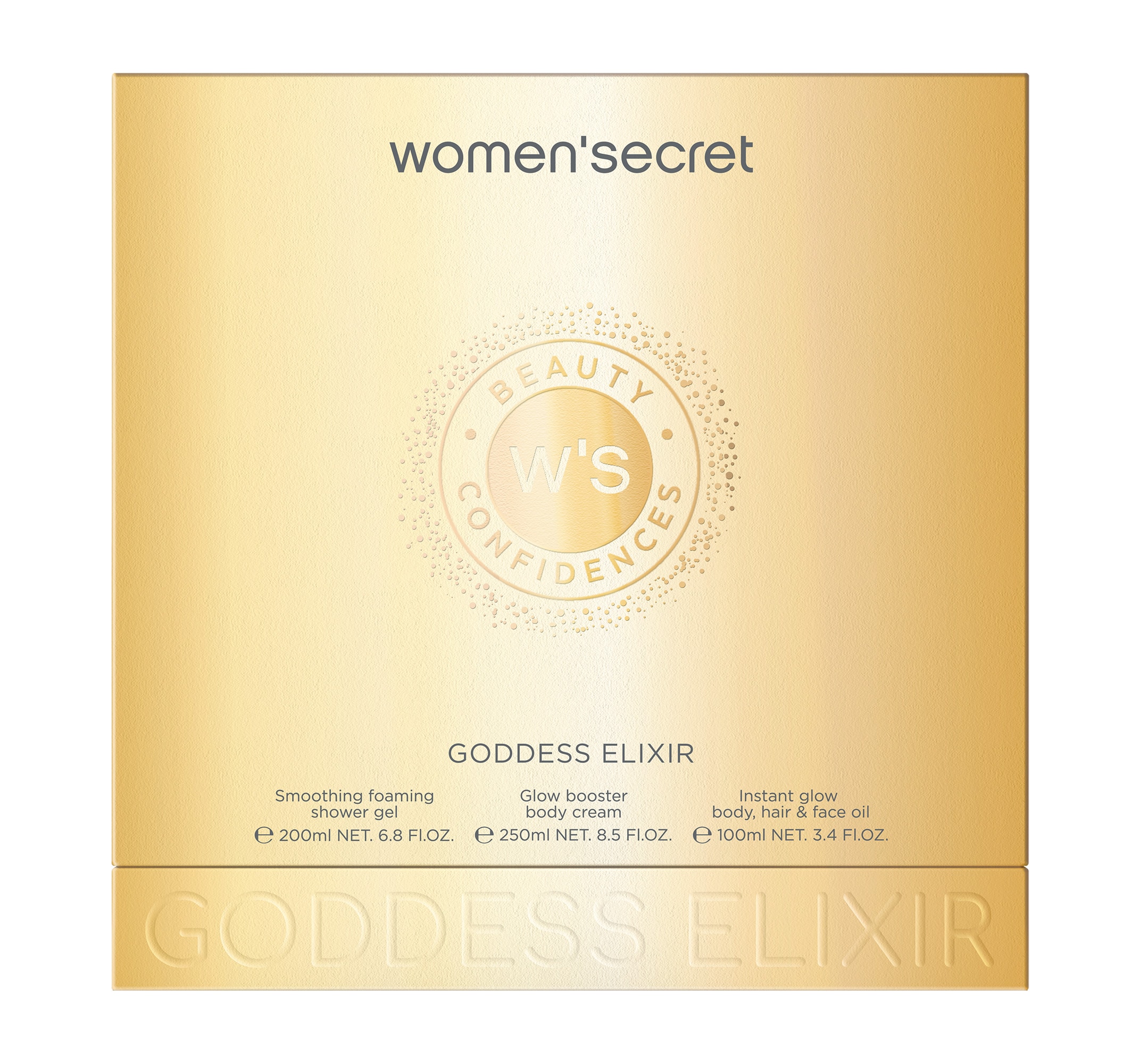 women'secret Duft-Set »Beauty - Giftset - L - Goddess Elixir« Set, 3 Foaming Gel 200ml + B.Cream 250ml + B.Oil 100ml