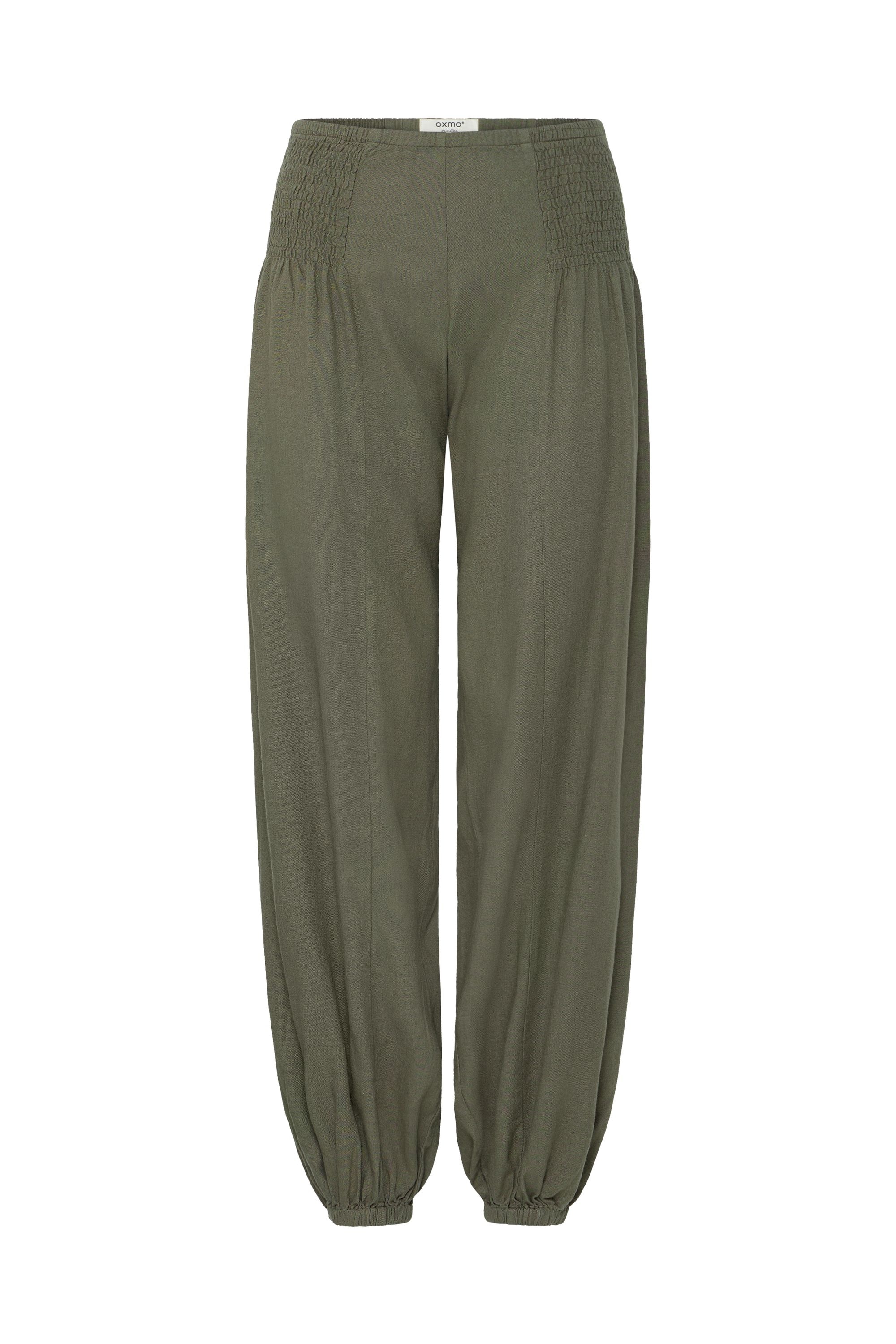 OXMO Loungehose "Loungehose OXNInna Linen Mix Relaxed Fit"