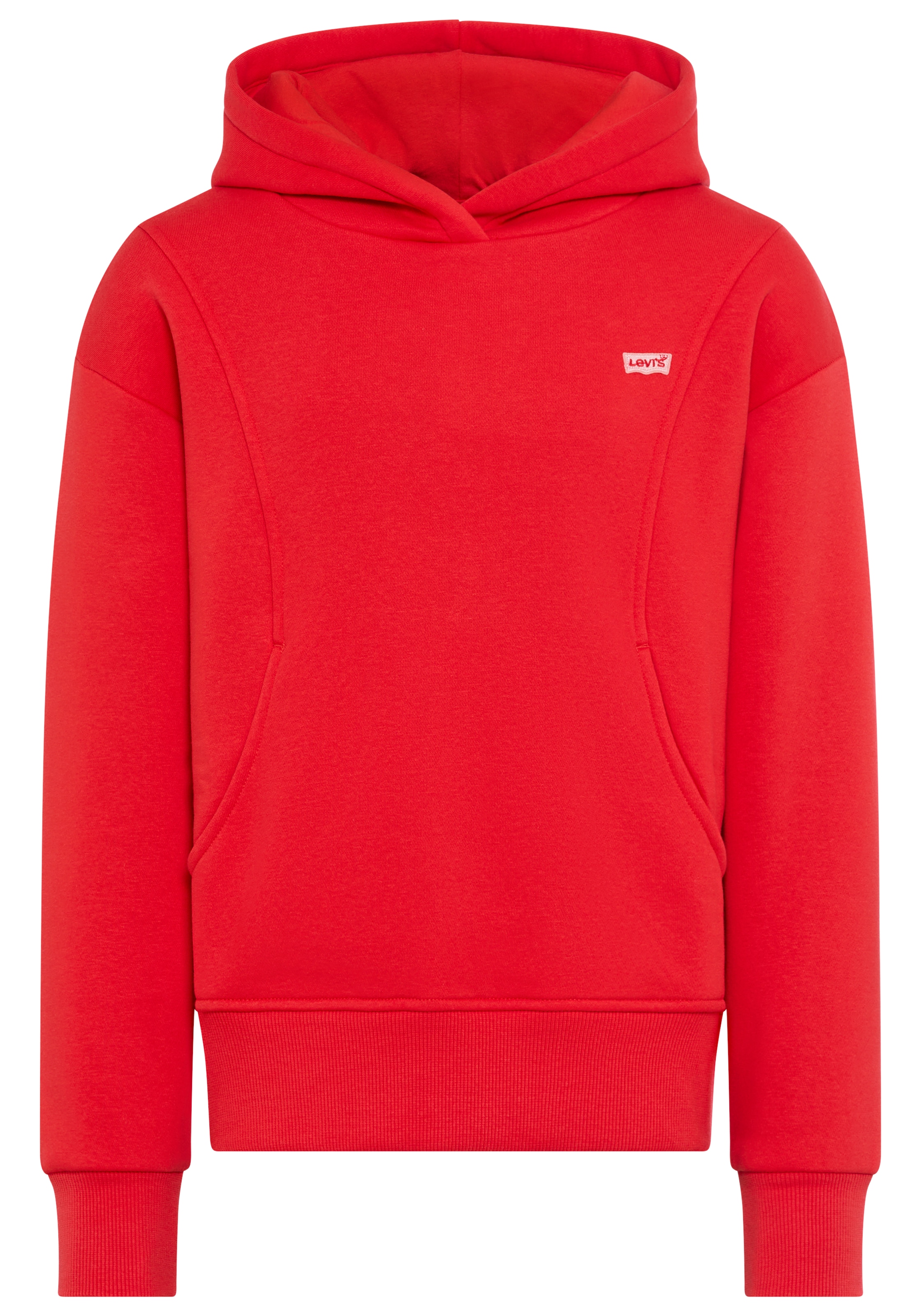 LEVI'S KIDS Mädchen Kapuzensweatshirt "LVG BATWING PATCH HOODIE", rot, Gr. 14, unifarben, Sweatware, Obermaterial: 60% Baumwolle, 40% Polyester,