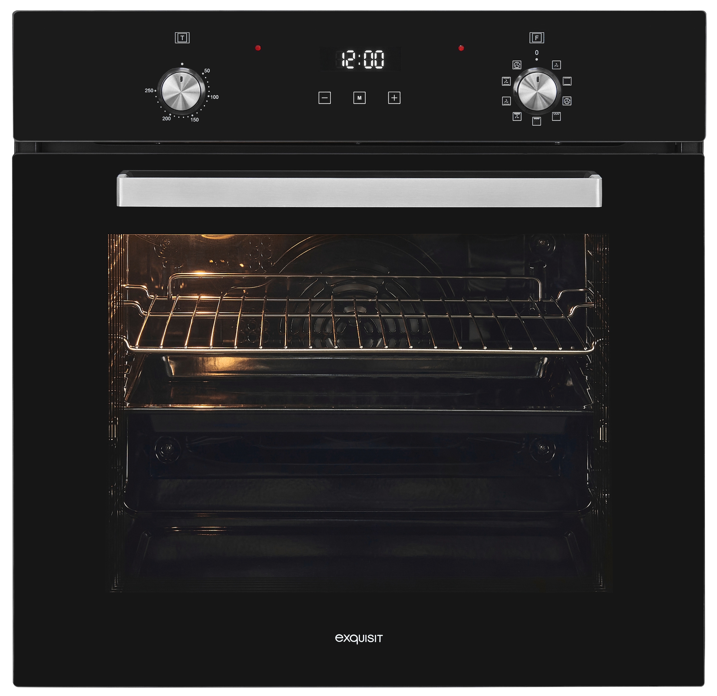 exquisit Backofen "EBE76-9-H-020 schwarz" mit 1-fach-Teleskopauszug Pizzafu günstig online kaufen