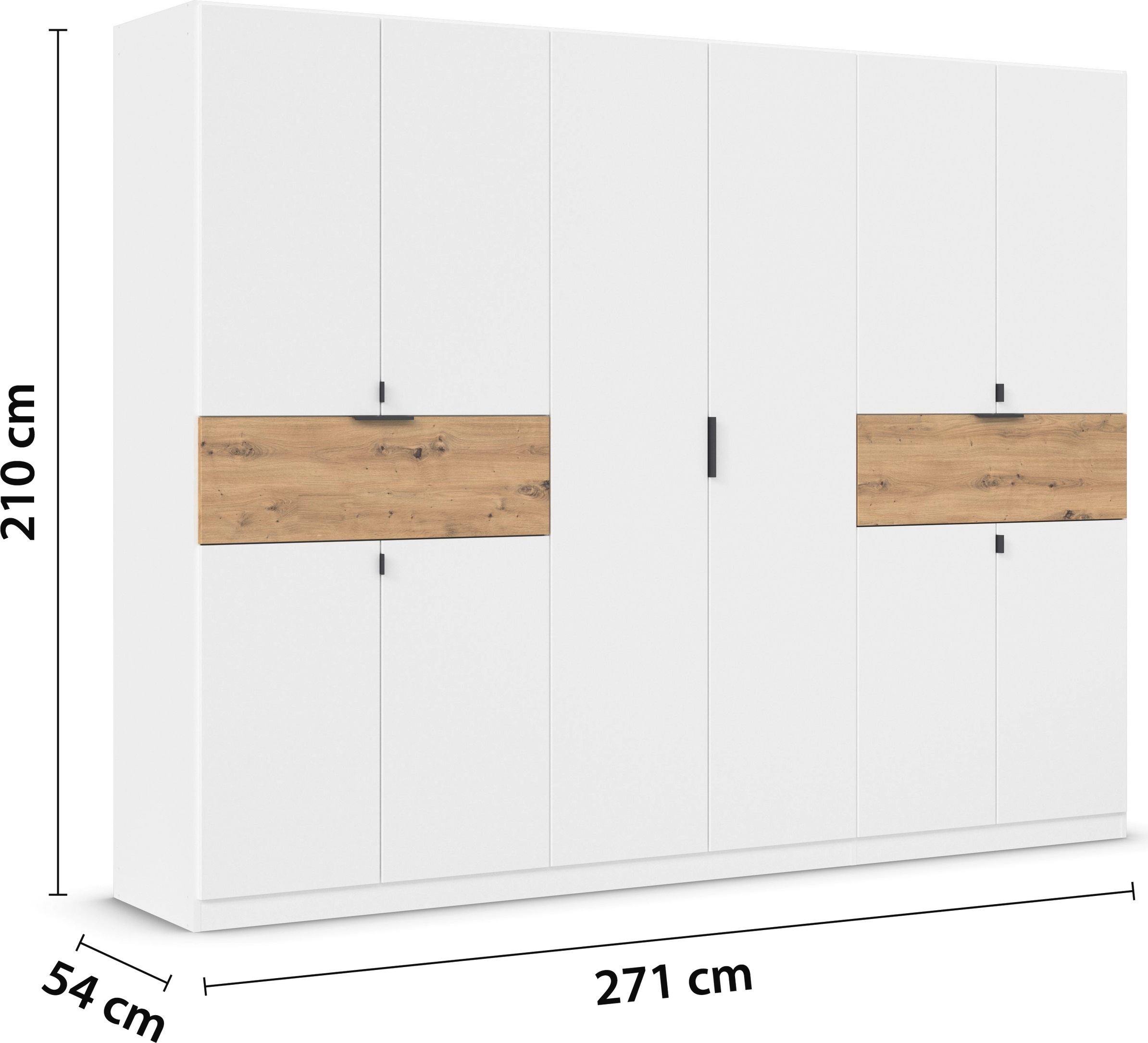 rauch Drehtürenschrank »Kleiderschrank Schrank Garderobe Wäscheschrank TICAO«, (Schubladen in der Höhe variabel positionierbar), mit 2 geräumigen Schubladen, viel Stauraum MADE IN GERMANY
