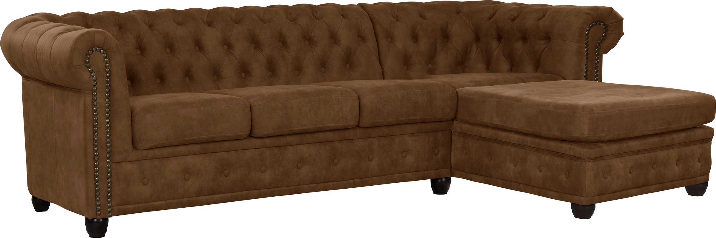 Home affaire Chesterfield-Sofa »Rysum L-Form«, Chesterfield-Optik mit Ottomanen-Abschluß