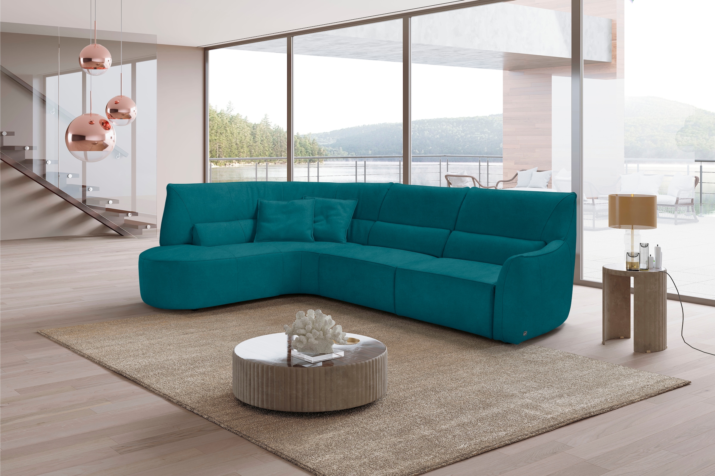 Egoitaliano Ecksofa "Puffy, extravagant & edel, Retro Designsofa, hoher Sit günstig online kaufen