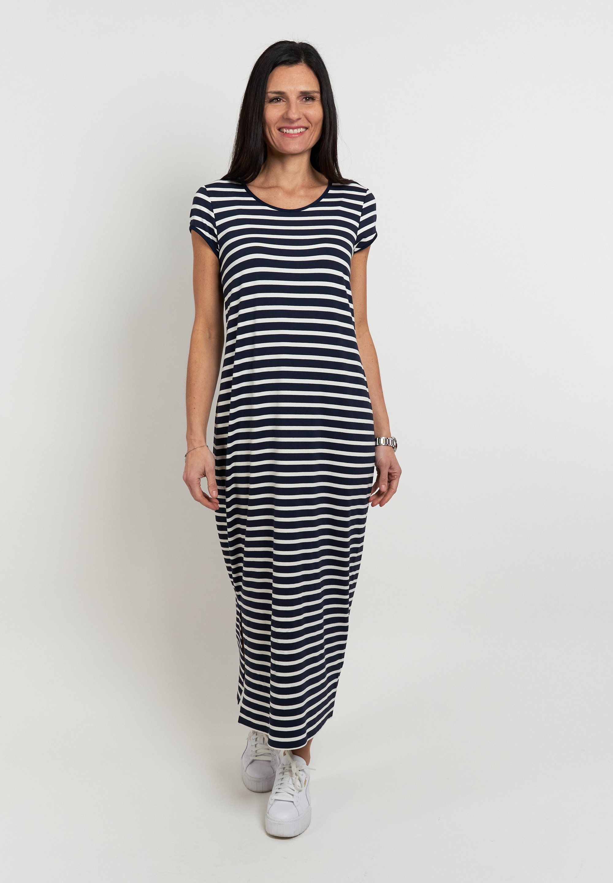 Seidel Moden Sommerkleid, lang, mit Streifen-Design, MADE IN GERMANY