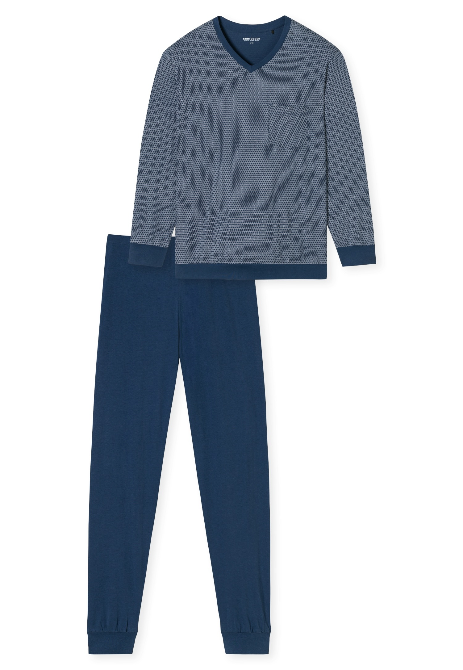 Schiesser Pyjama "Comfort Essentials", (2 tlg.), V-Ausschnitt, Brusttasche, günstig online kaufen