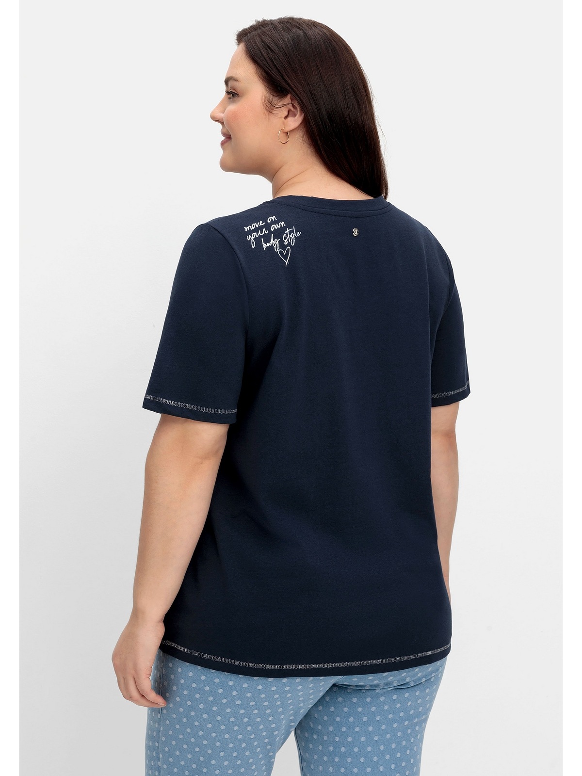 Sheego T-Shirt "Große Größen", mit kleinem Glitzerdruck auf der Schulter günstig online kaufen