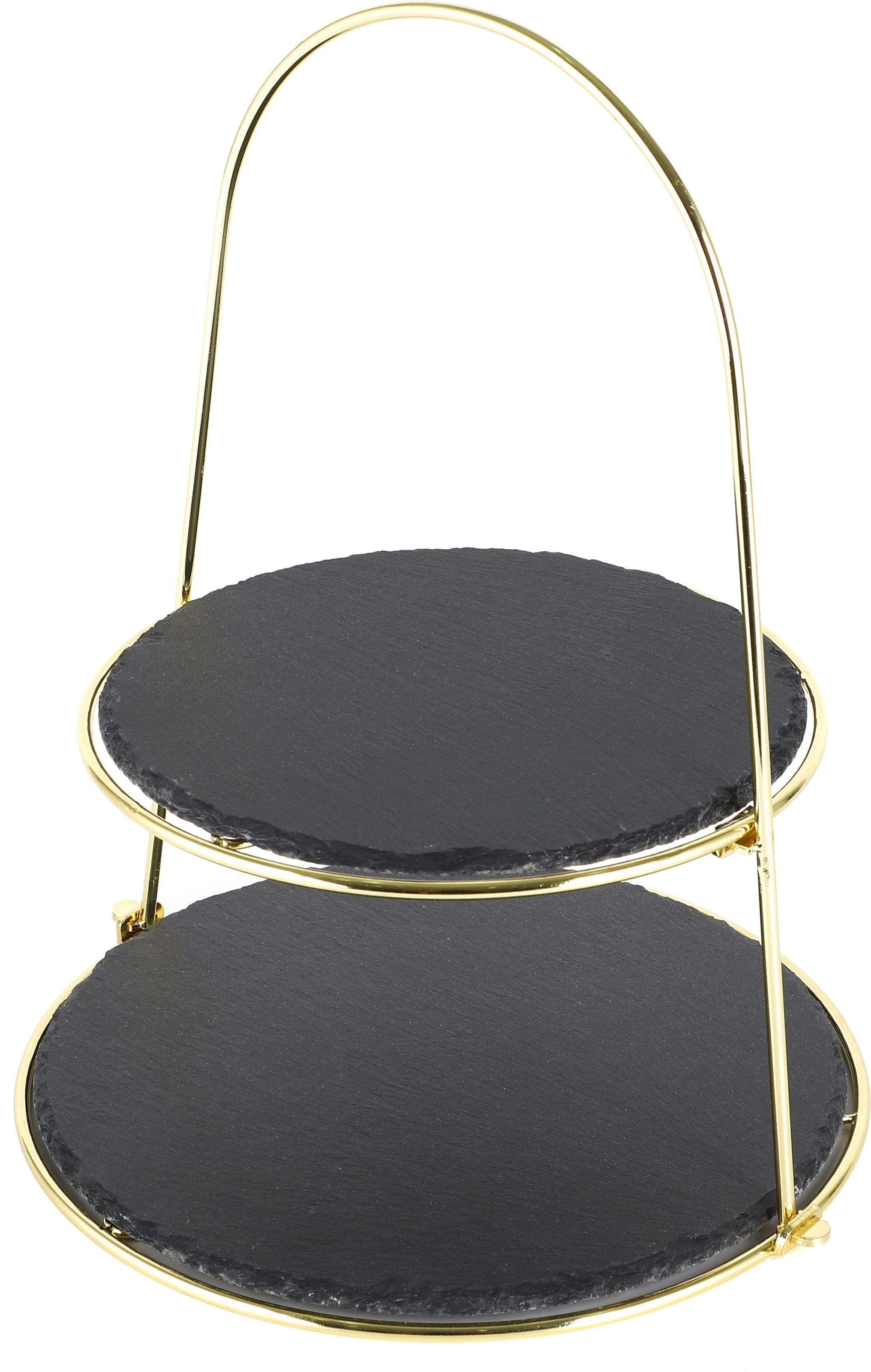 ECHTWERK Etagere »Schiefer Etagere«, mit 2 Ebenen Naturschiefer und Bügelgriff, Schieferplatten 25/ 30cm