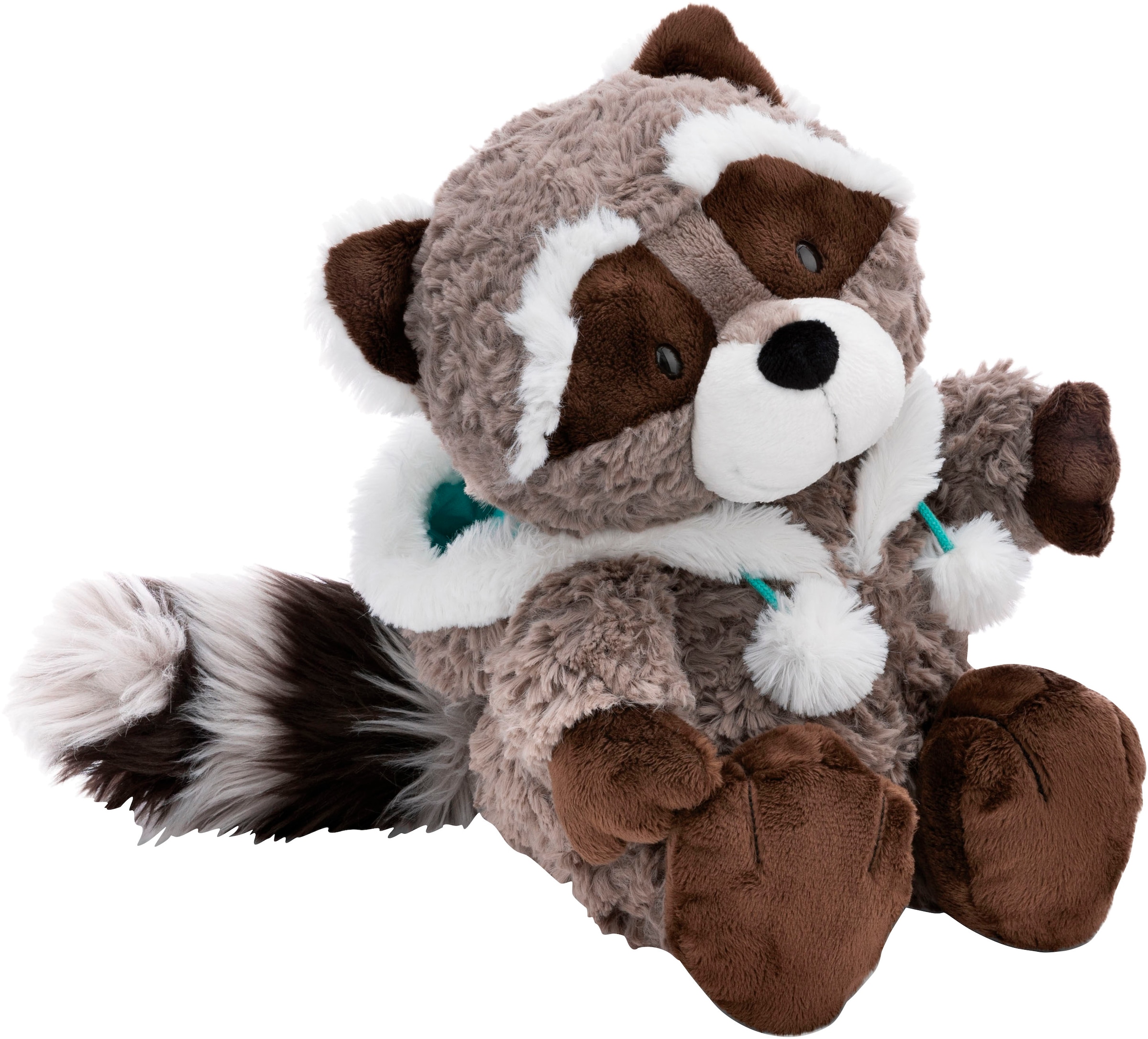 Nici Kuscheltier »Winter, Waschbär Lenno, 25 cm«, schlenkernd, mit Kapuze