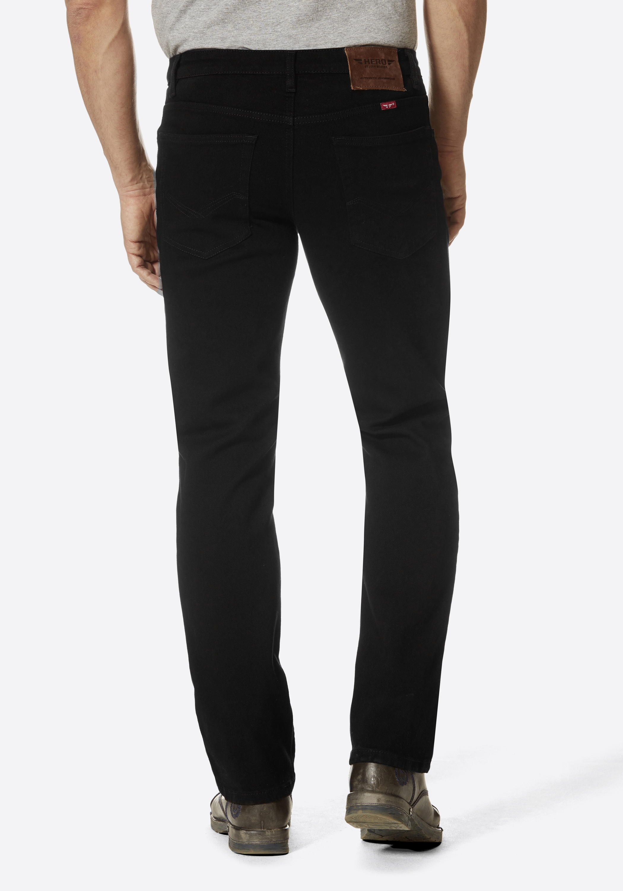 HERO by John Medoox 5-Pocket-Jeans »Denver Regular Straight Stretch«, Straight Fit Casual Clean Wash Denim Jeans für Herren