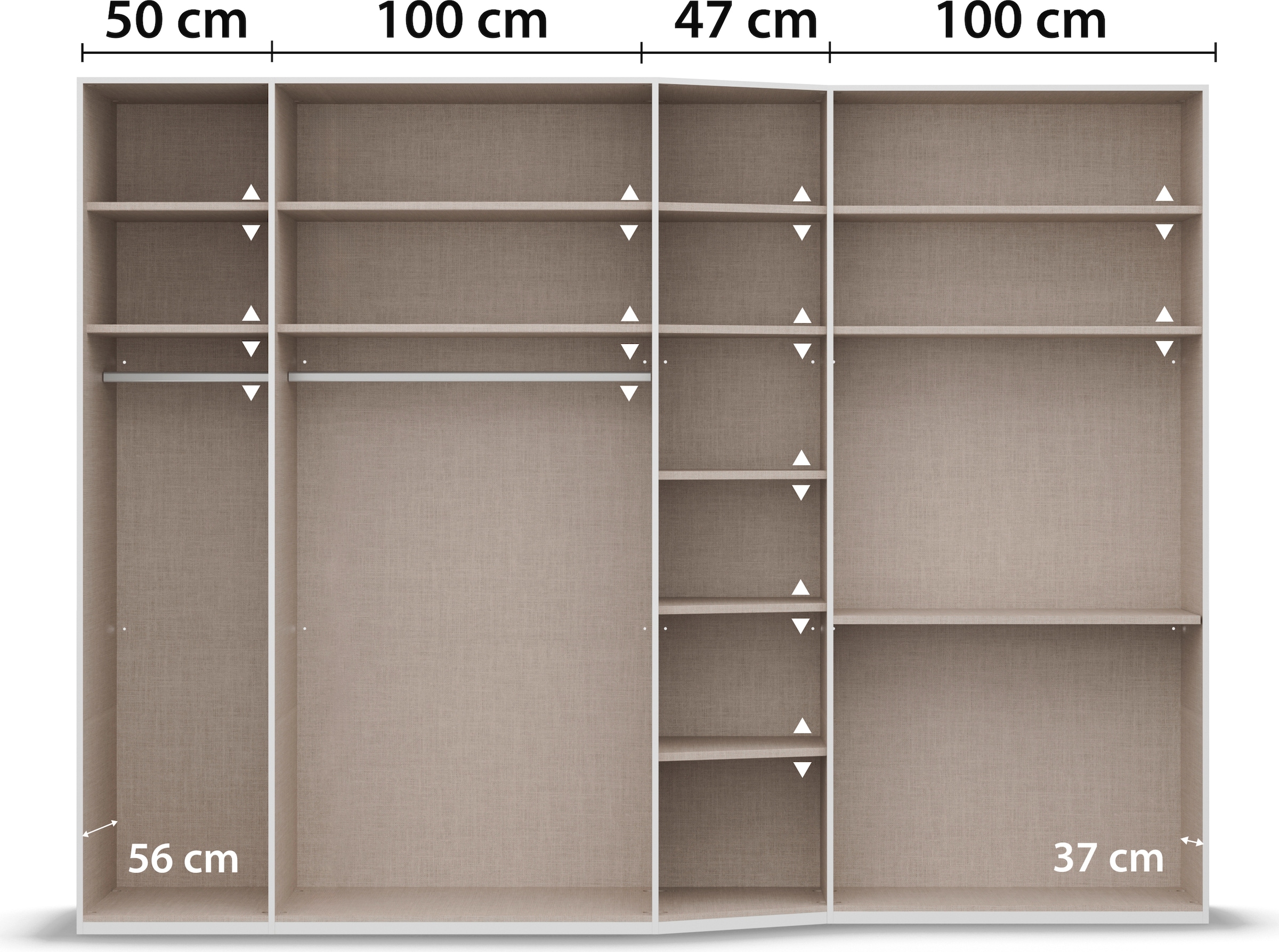 rauch Drehtürenschrank »Wave«, mit 2 unterschiedlichen Tiefen, inkl. Soft-Close Funktion