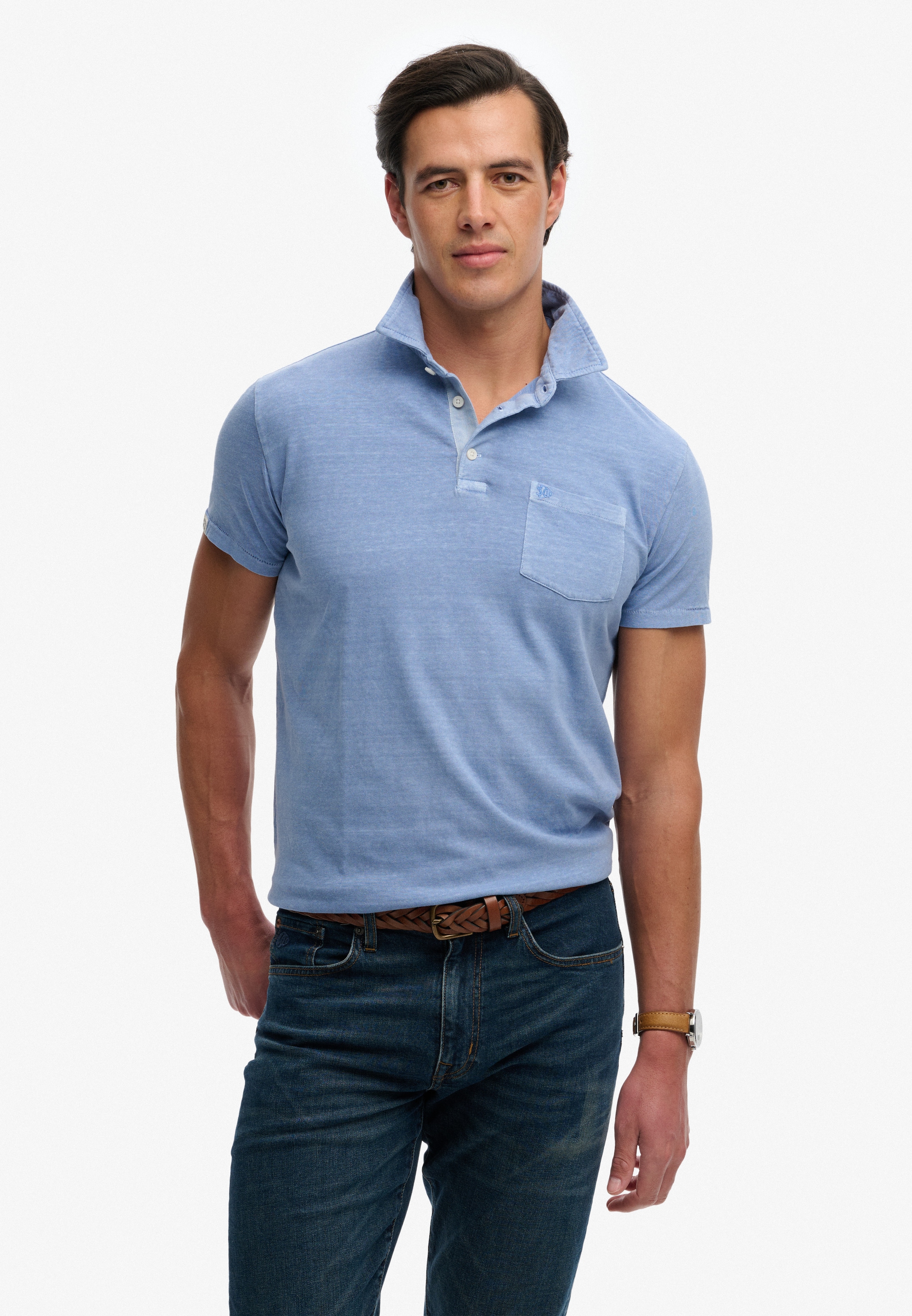 Superdry Poloshirt "CLASSIC COTTON LINEN POLO" aus tollem Baumwoll-Leinen-Mischgewebe