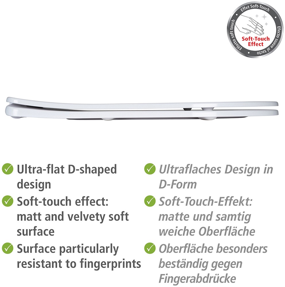 WENKO WC-Sitz »Modell Galati«, aus Duroplast, ultraflach, D-Form, mit Absenkautomatik