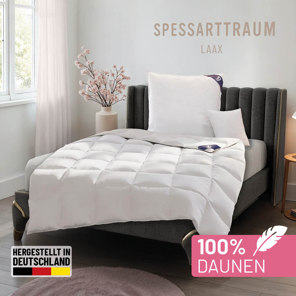 SPESSARTTRAUM Daunenbettdecke "Laax Bettdecke 135x200, 155x220 cm und viele weitere Größen" leicht Füllung 100% Daunen 1 Stk. tlg. Bettdecken Ganzjahresbettdecke, Winter, Sommer