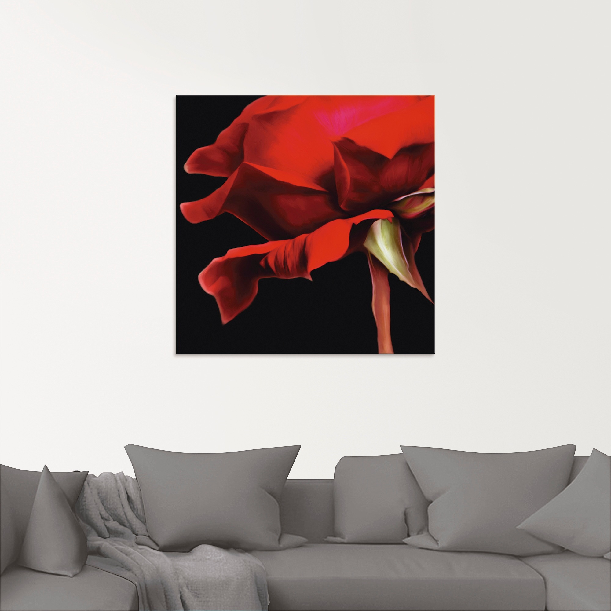 Artland Glasbild »Rote Rose«, Blumen, (1 St.), in verschiedenen Größen